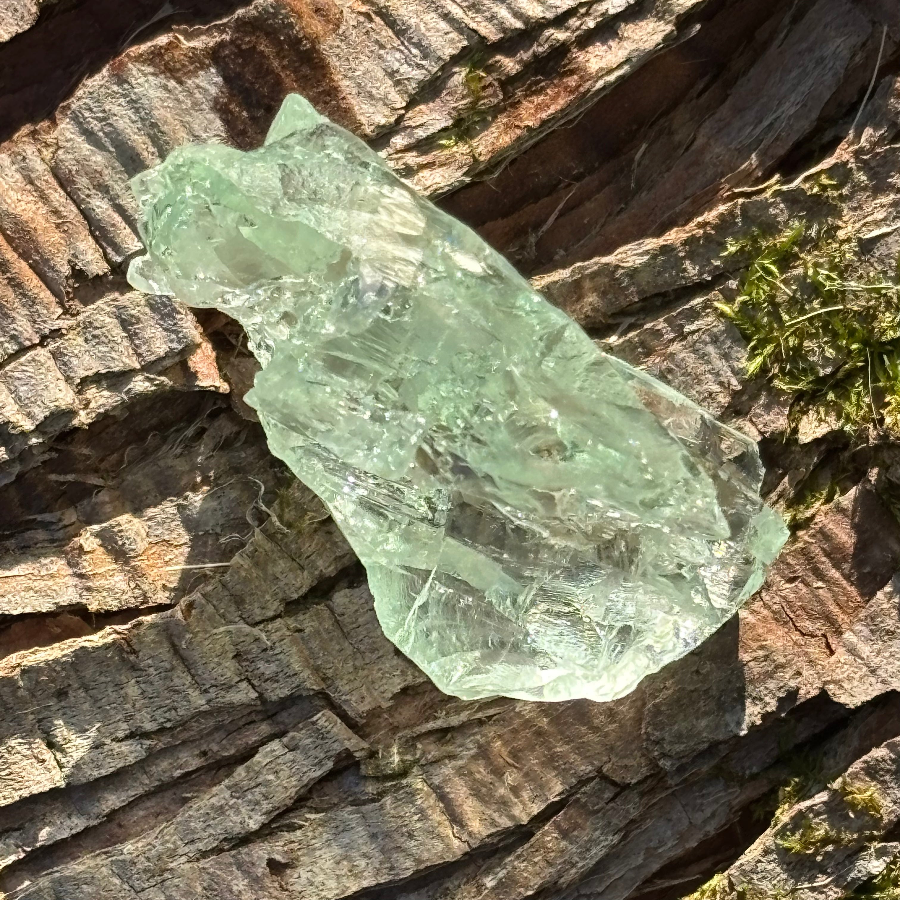 Etched Aquamarine Gem Crystal - 014