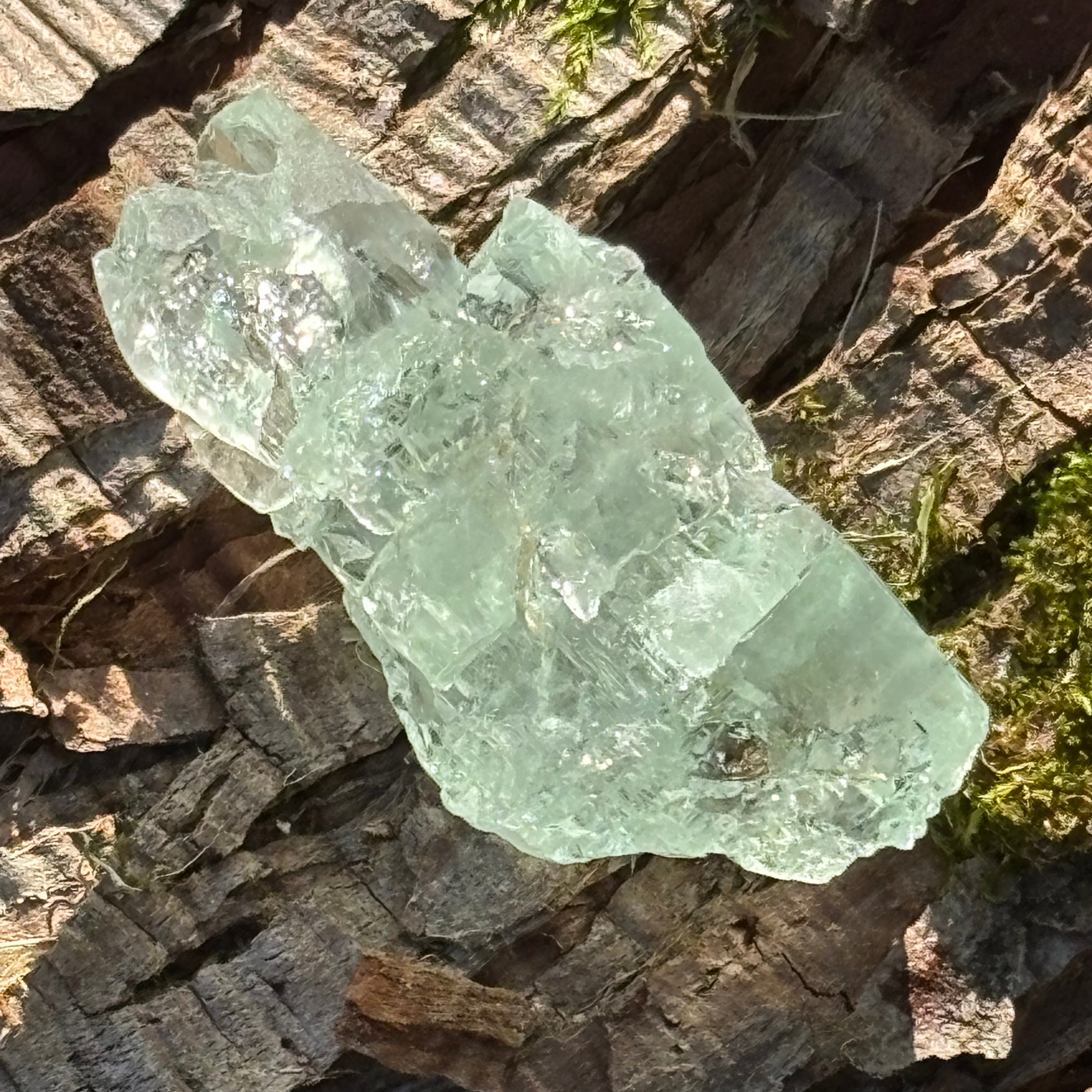 Etched Aquamarine Gem Crystal - 017