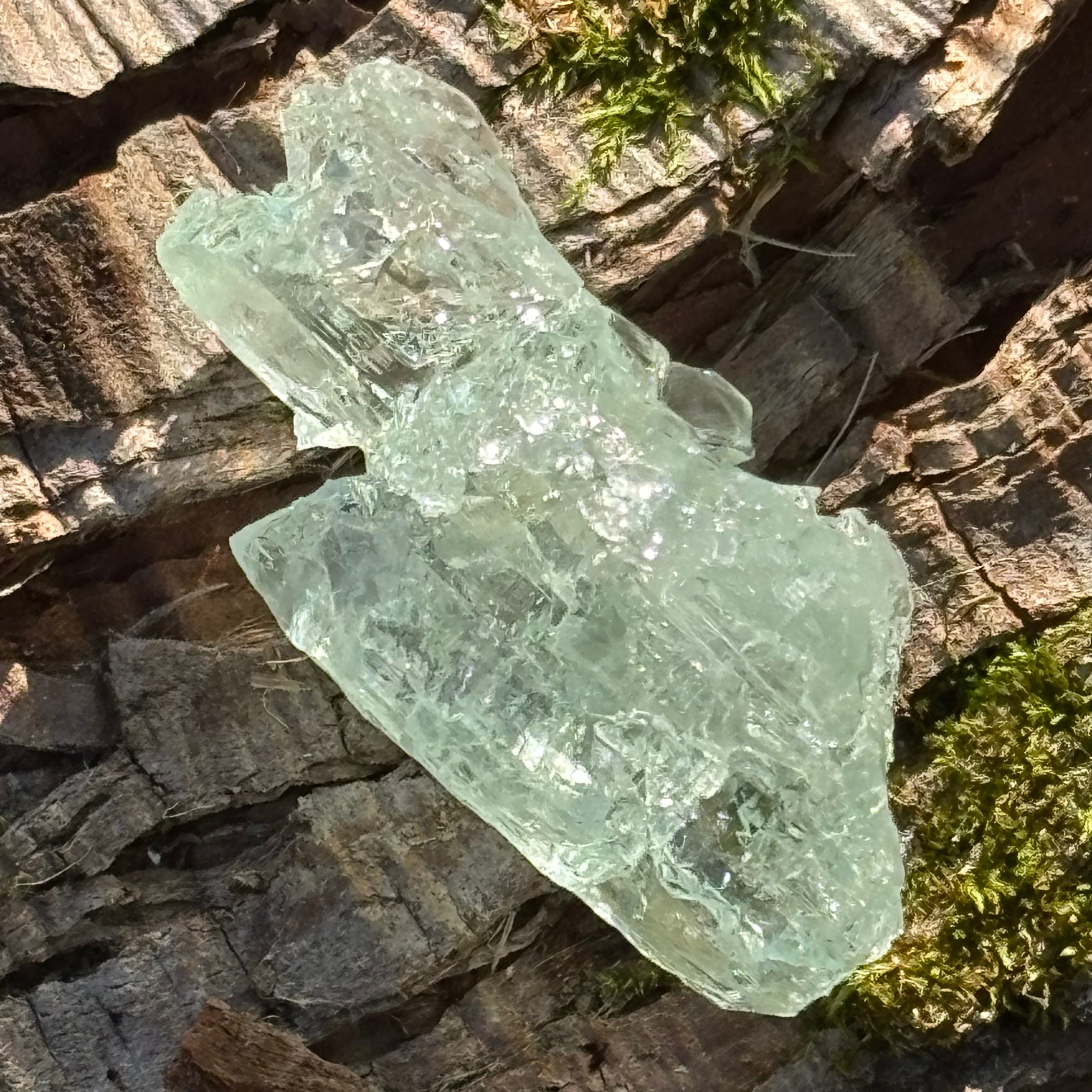 Etched Aquamarine Gem Crystal - 017