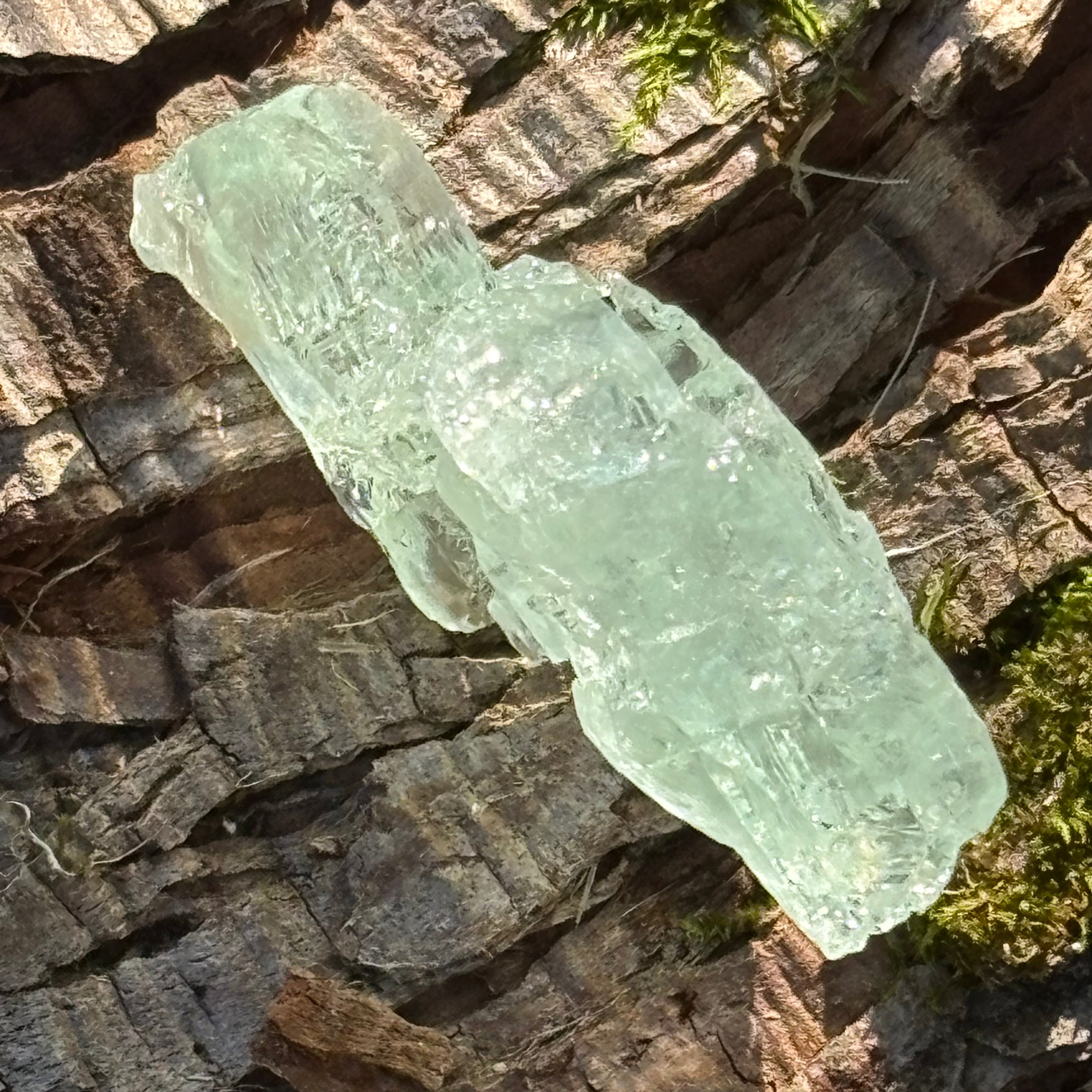 Etched Aquamarine Gem Crystal - 017