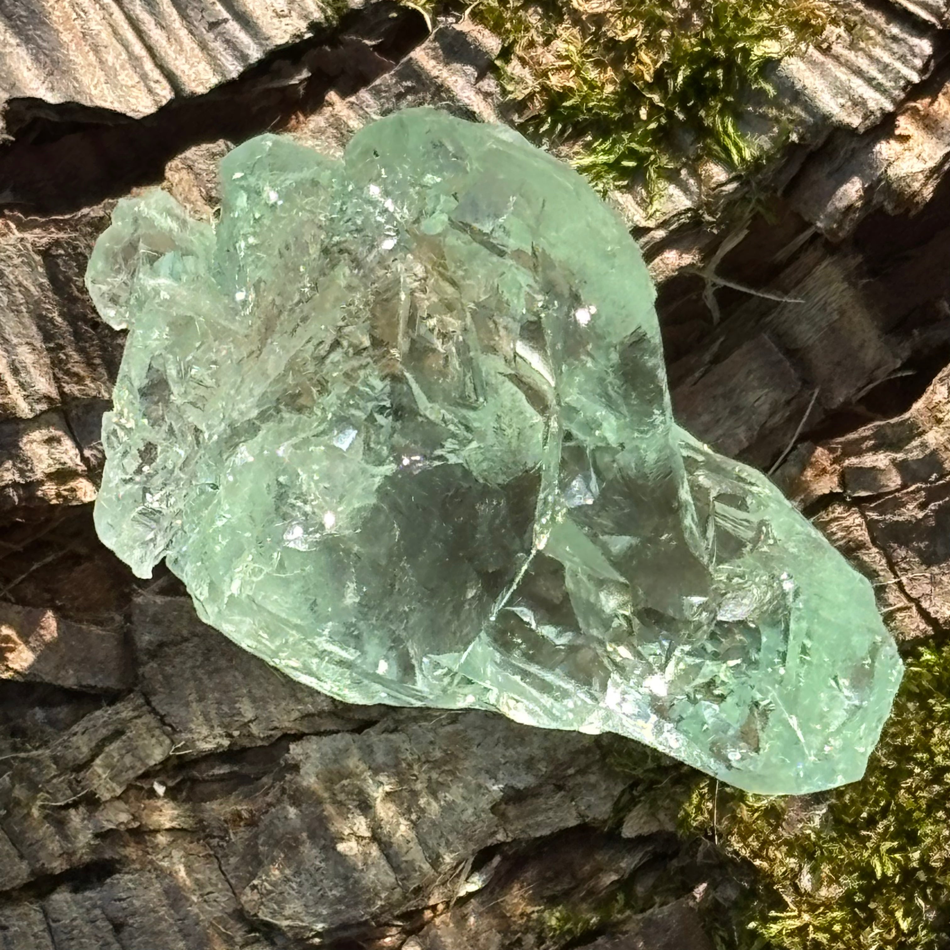 Etched Aquamarine Gem Crystal - 021