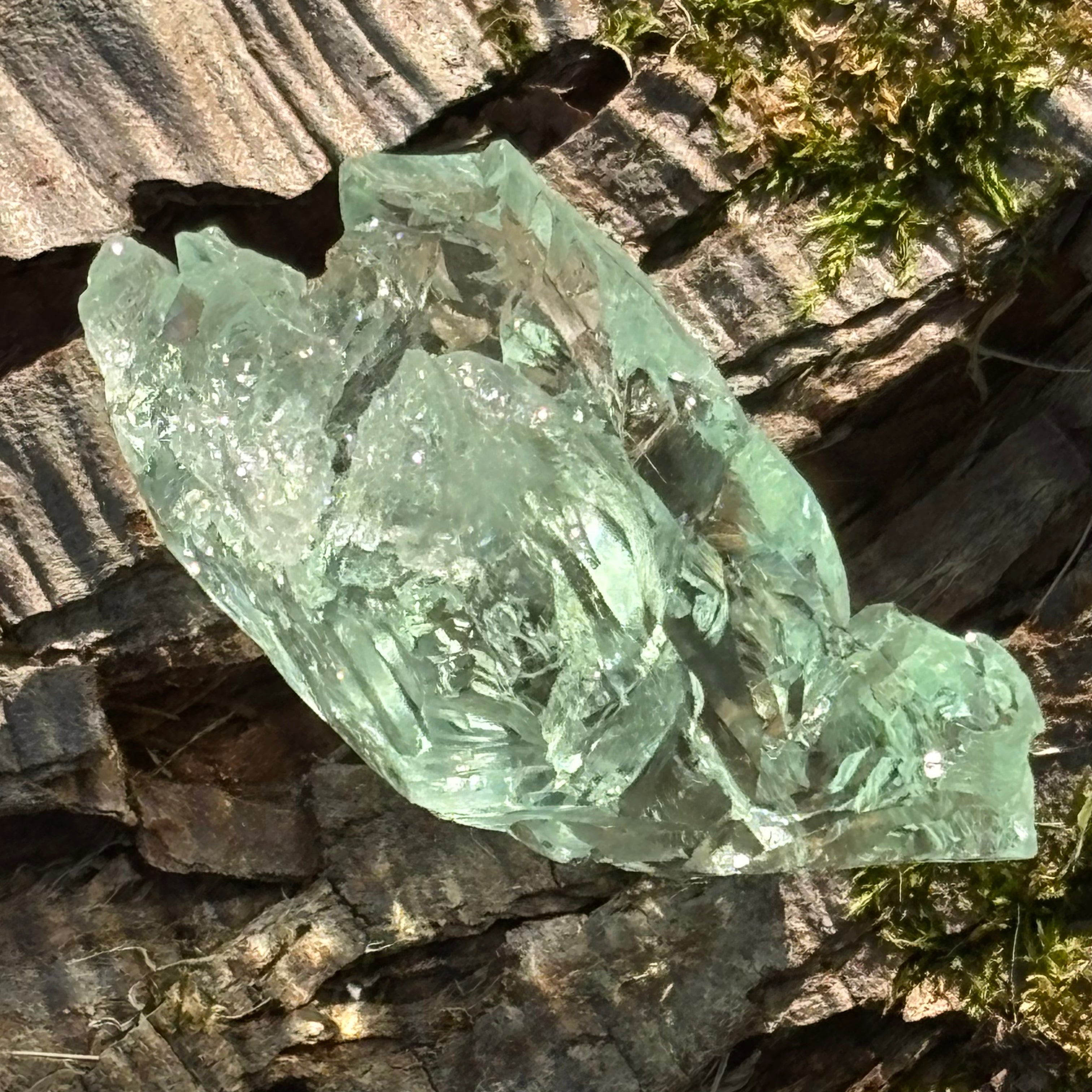 Etched Aquamarine Gem Crystal - 021