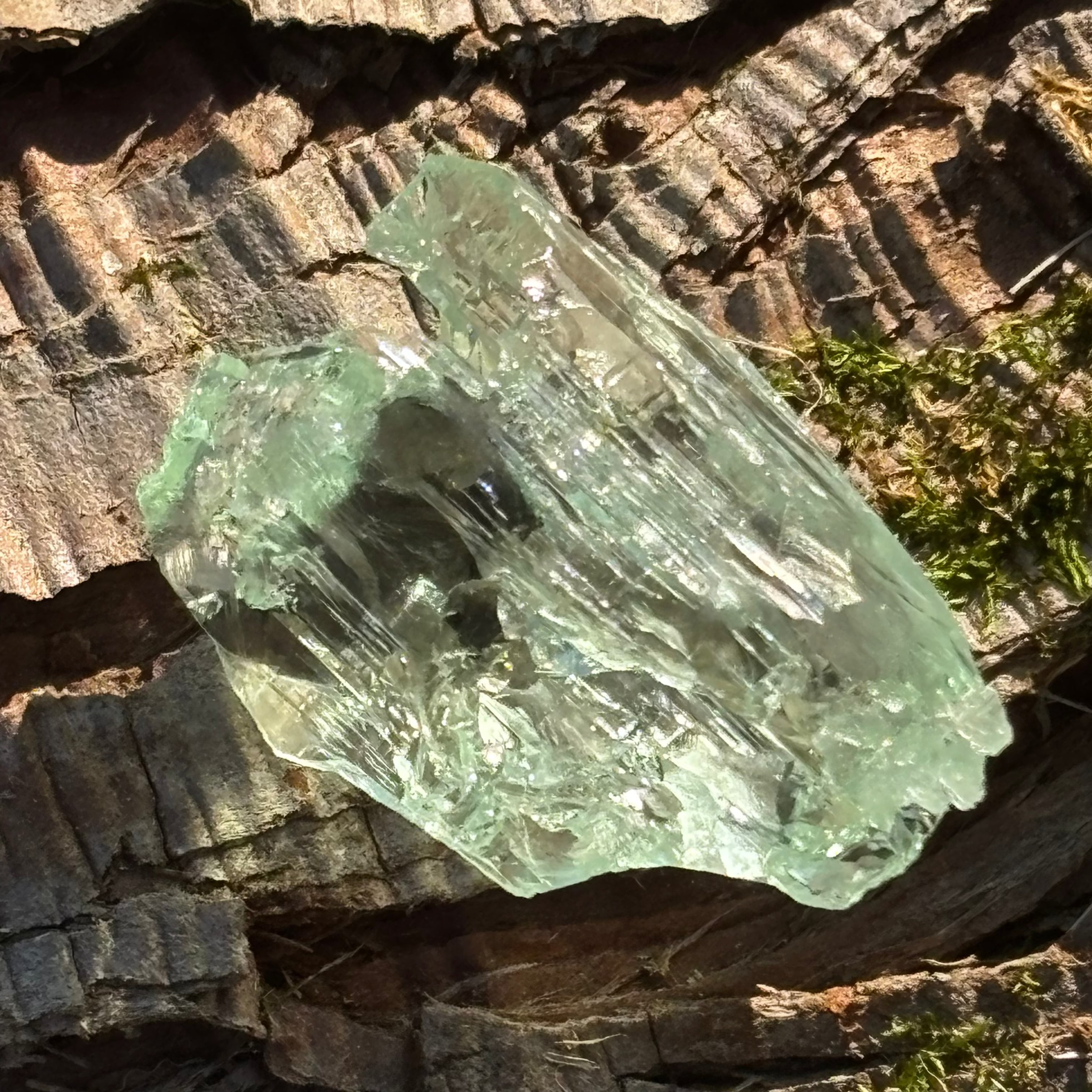 Etched Aquamarine Gem Crystal - 023