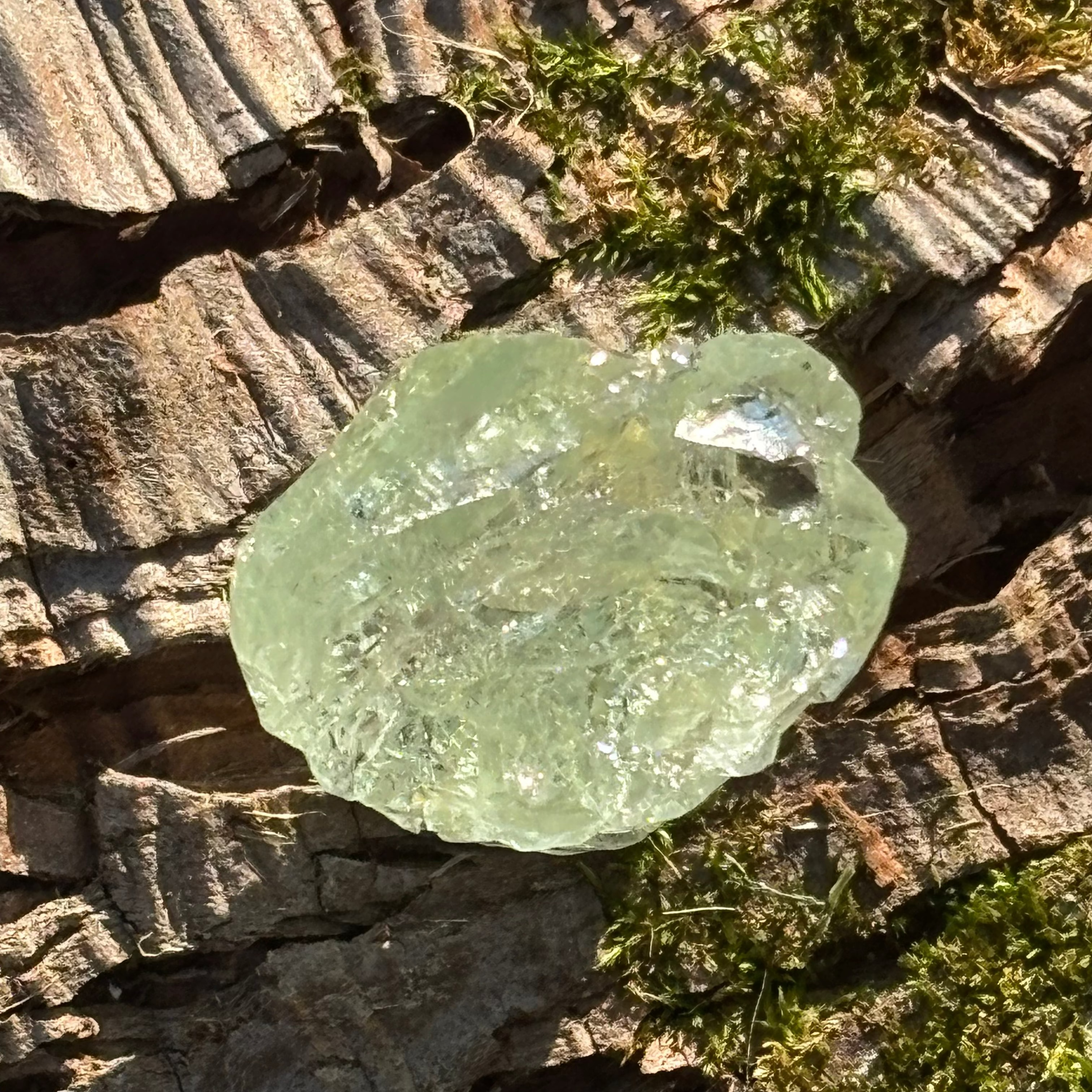 Etched Aquamarine Gem Crystal - 025