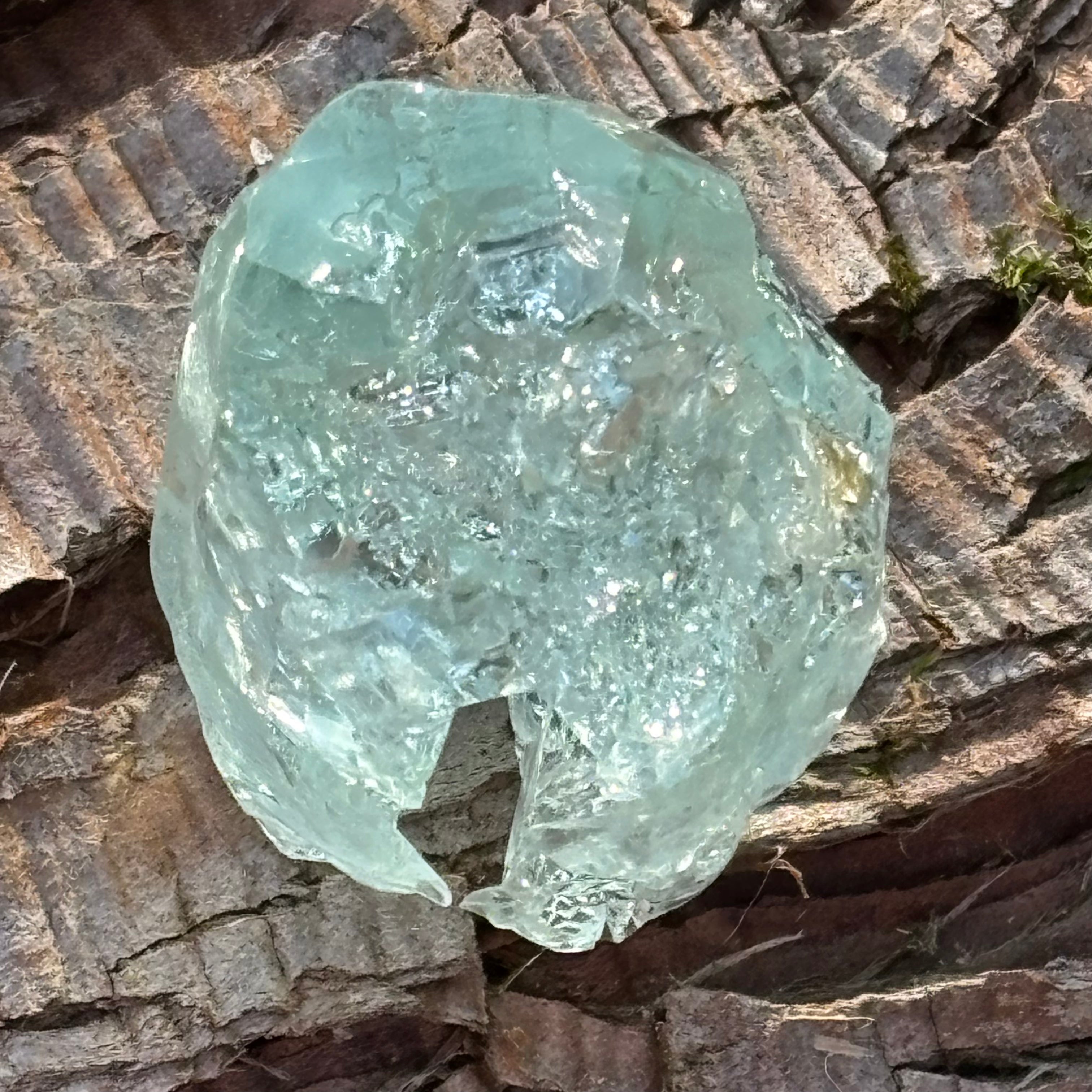 Etched Aquamarine Gem Crystal - 026