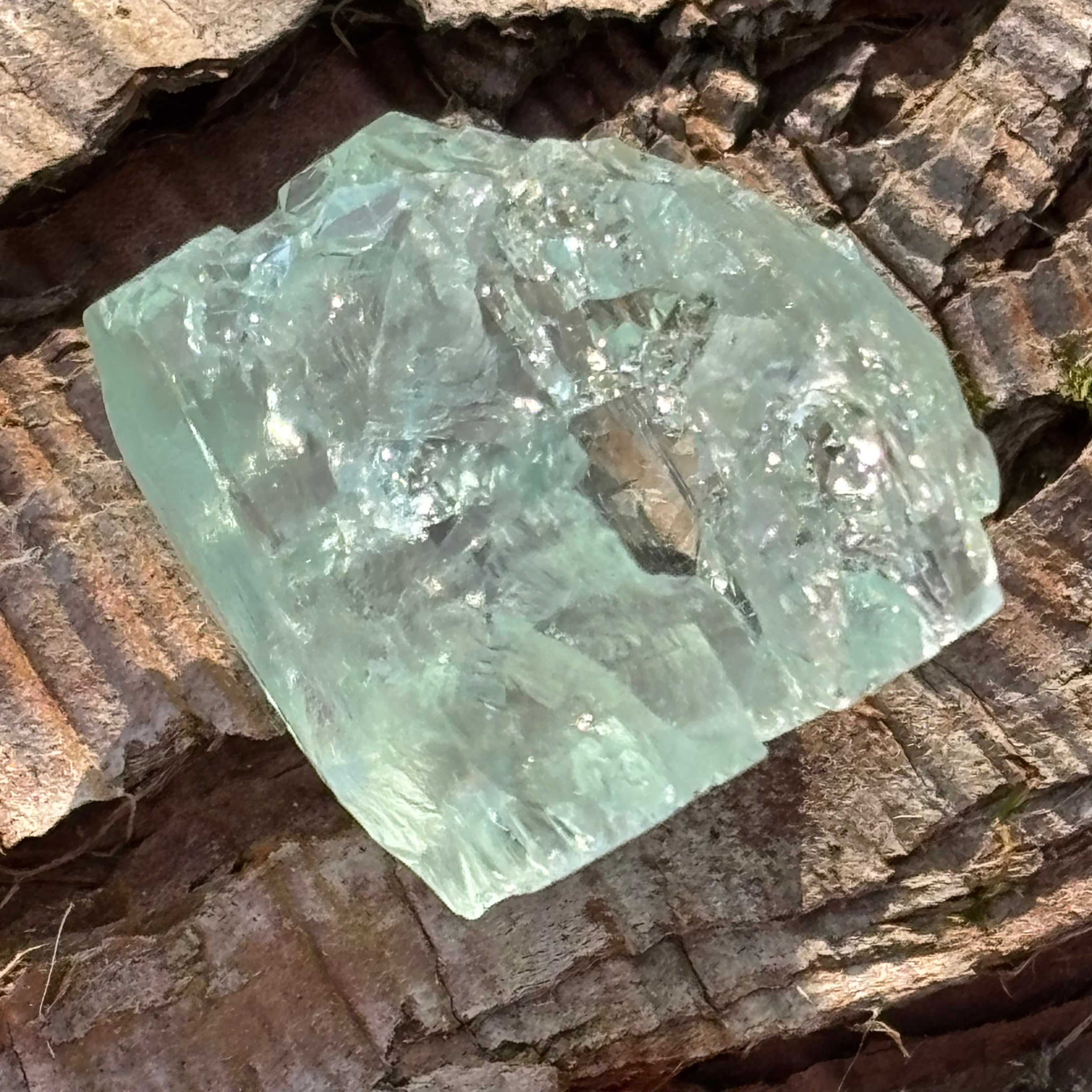 Etched Aquamarine Gem Crystal - 026