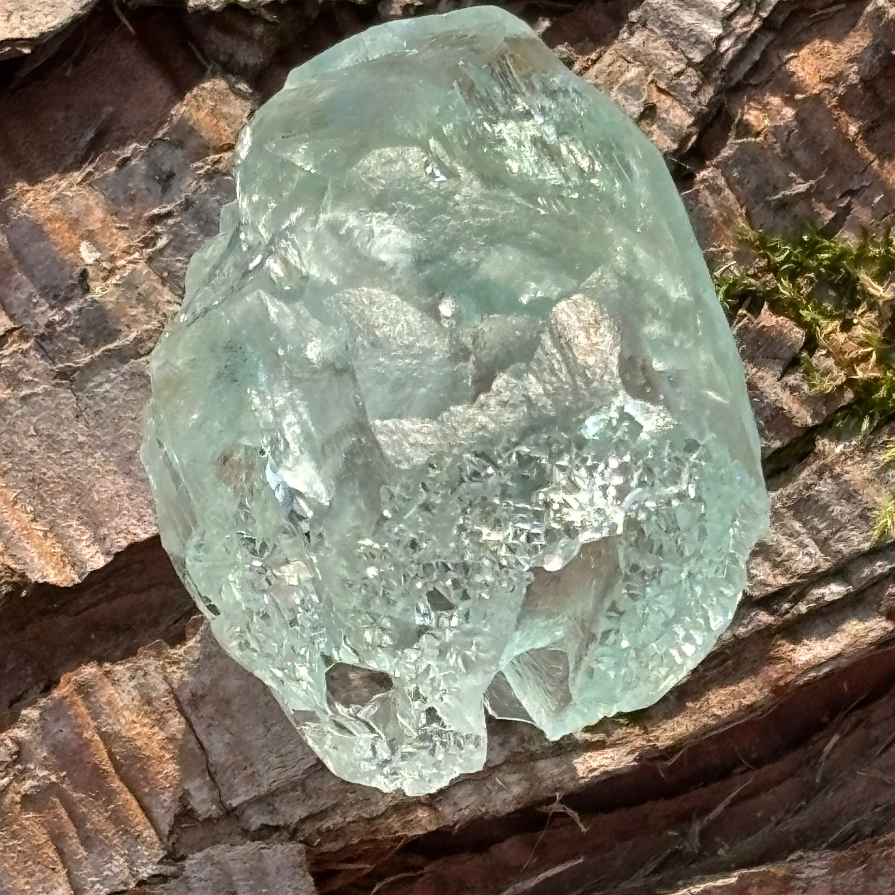 Etched Aquamarine Gem Crystal - 026