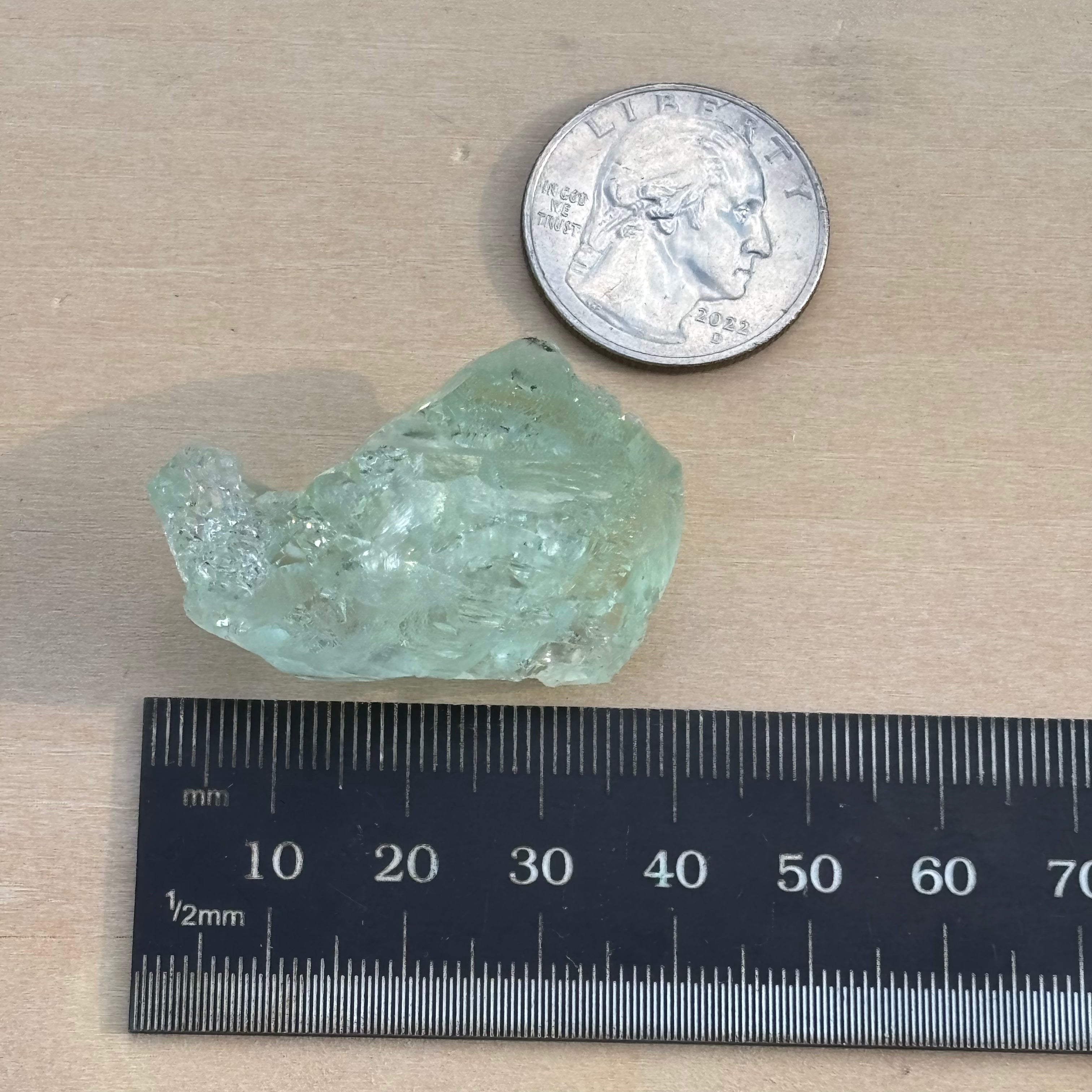 Etched Aquamarine Gem Crystal - 027