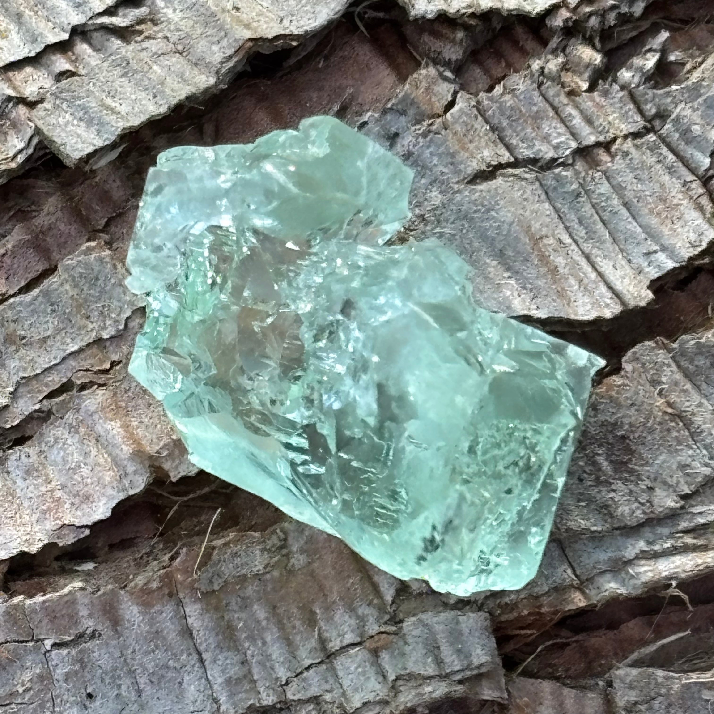 Etched Aquamarine Gem Crystal - 027