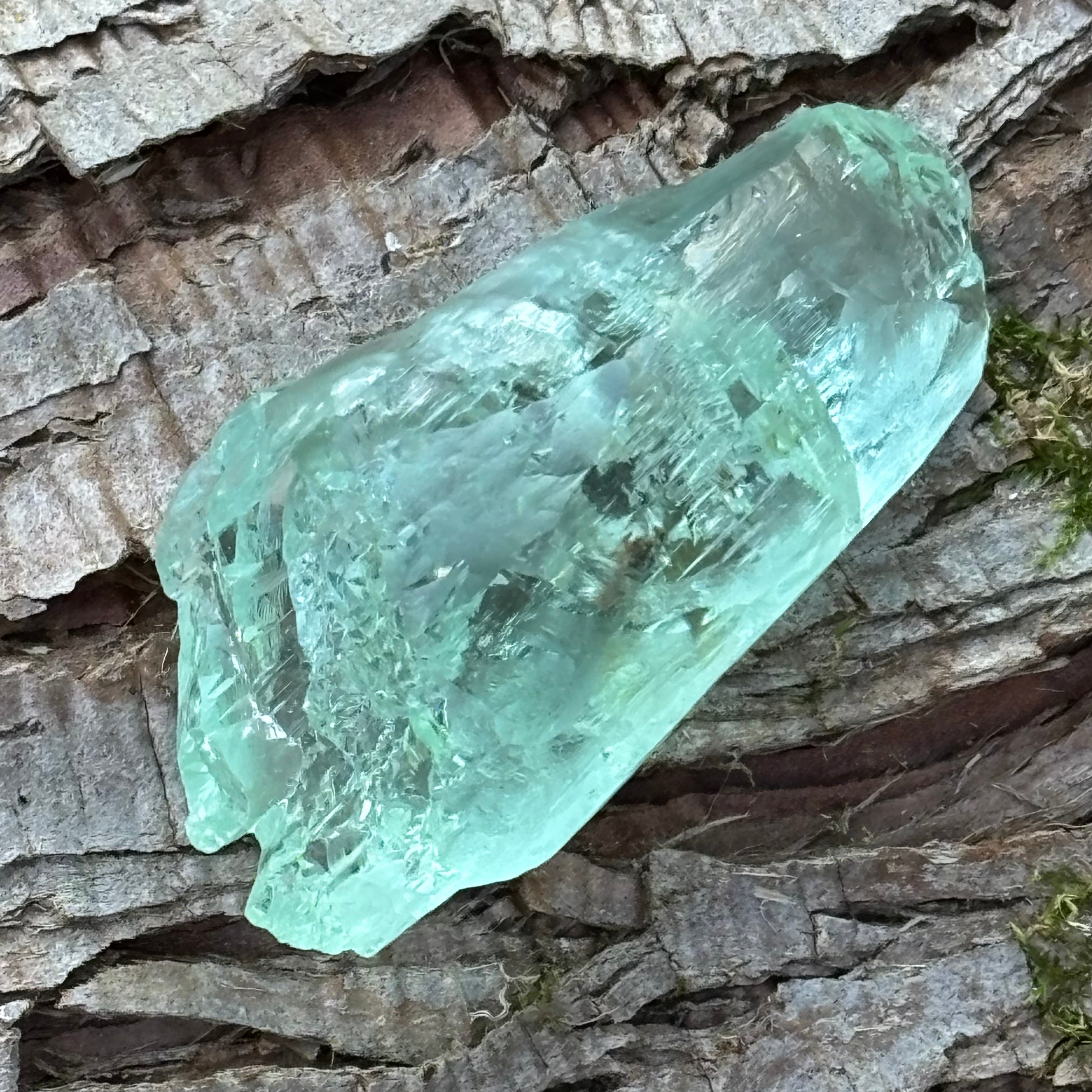 Etched Aquamarine Gem Crystal - 028