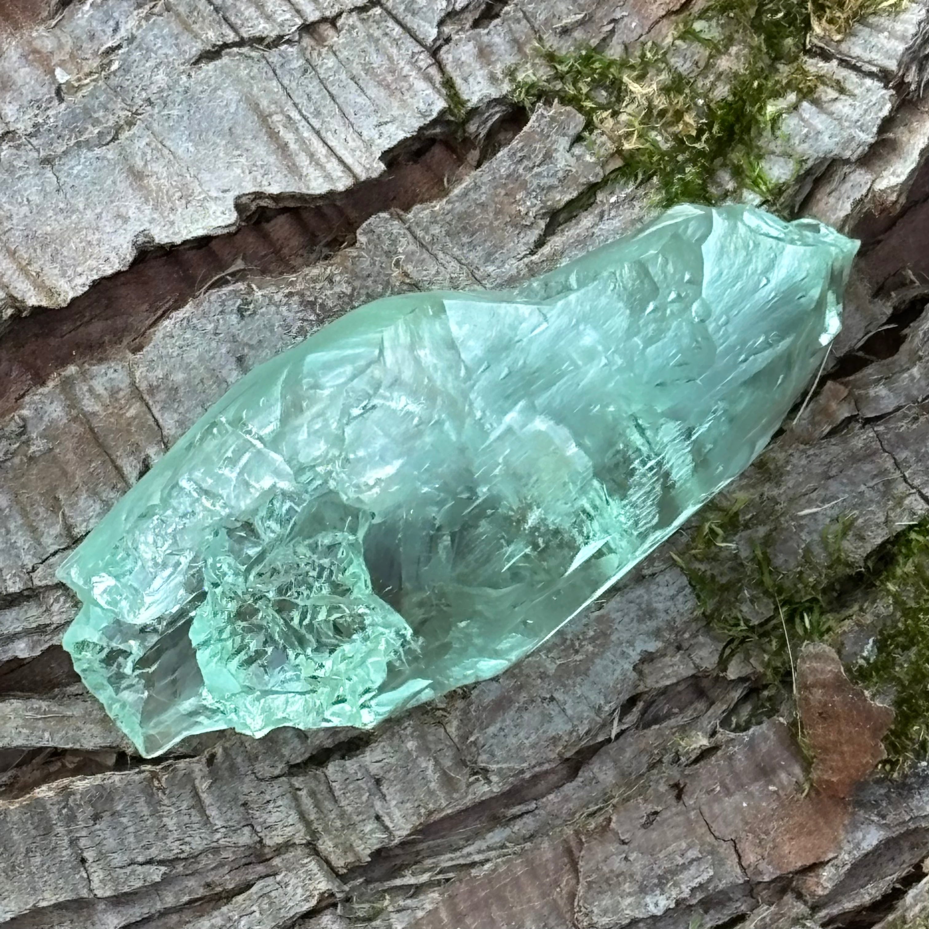 Etched Aquamarine Gem Crystal - 028