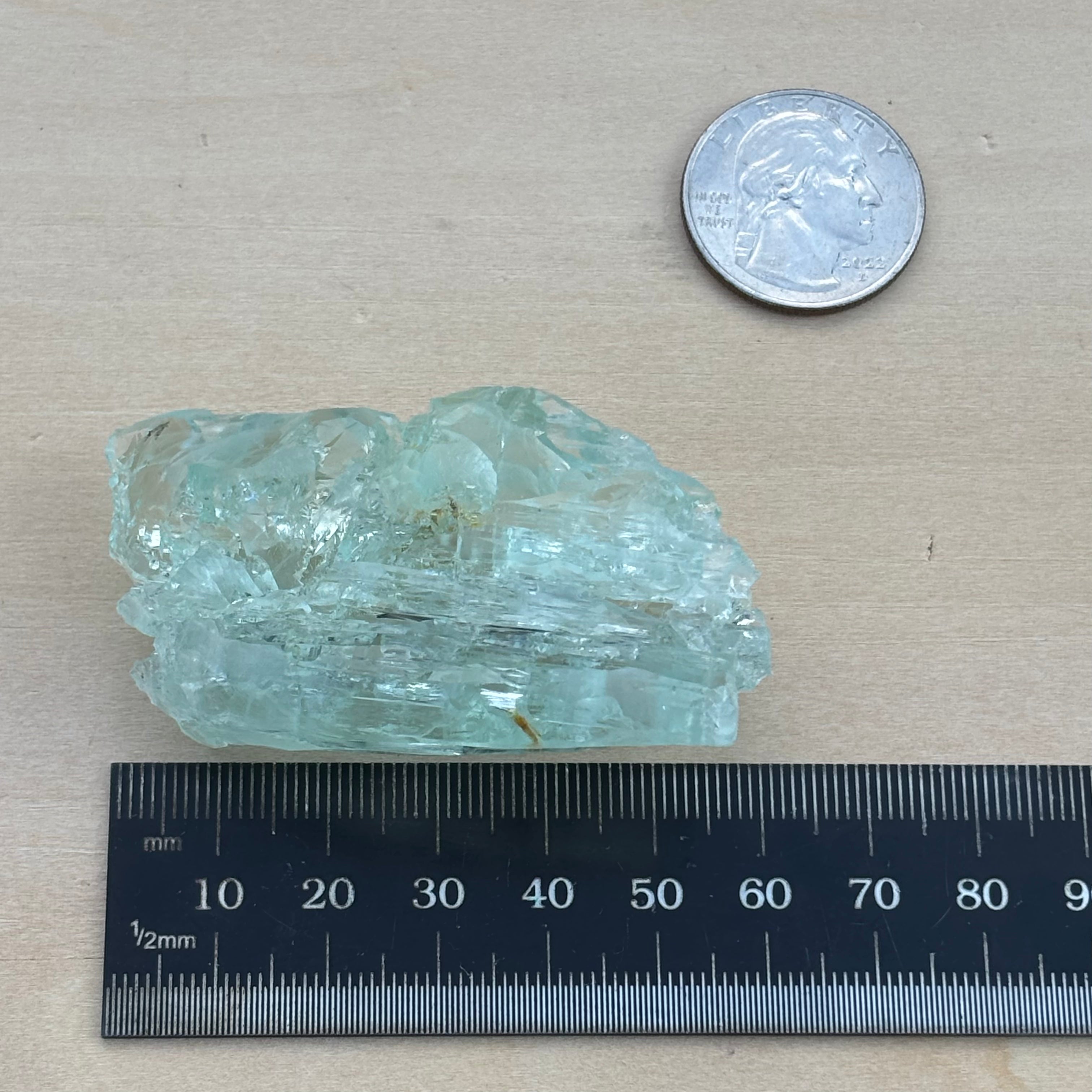 Etched Aquamarine Gem Crystal - 031