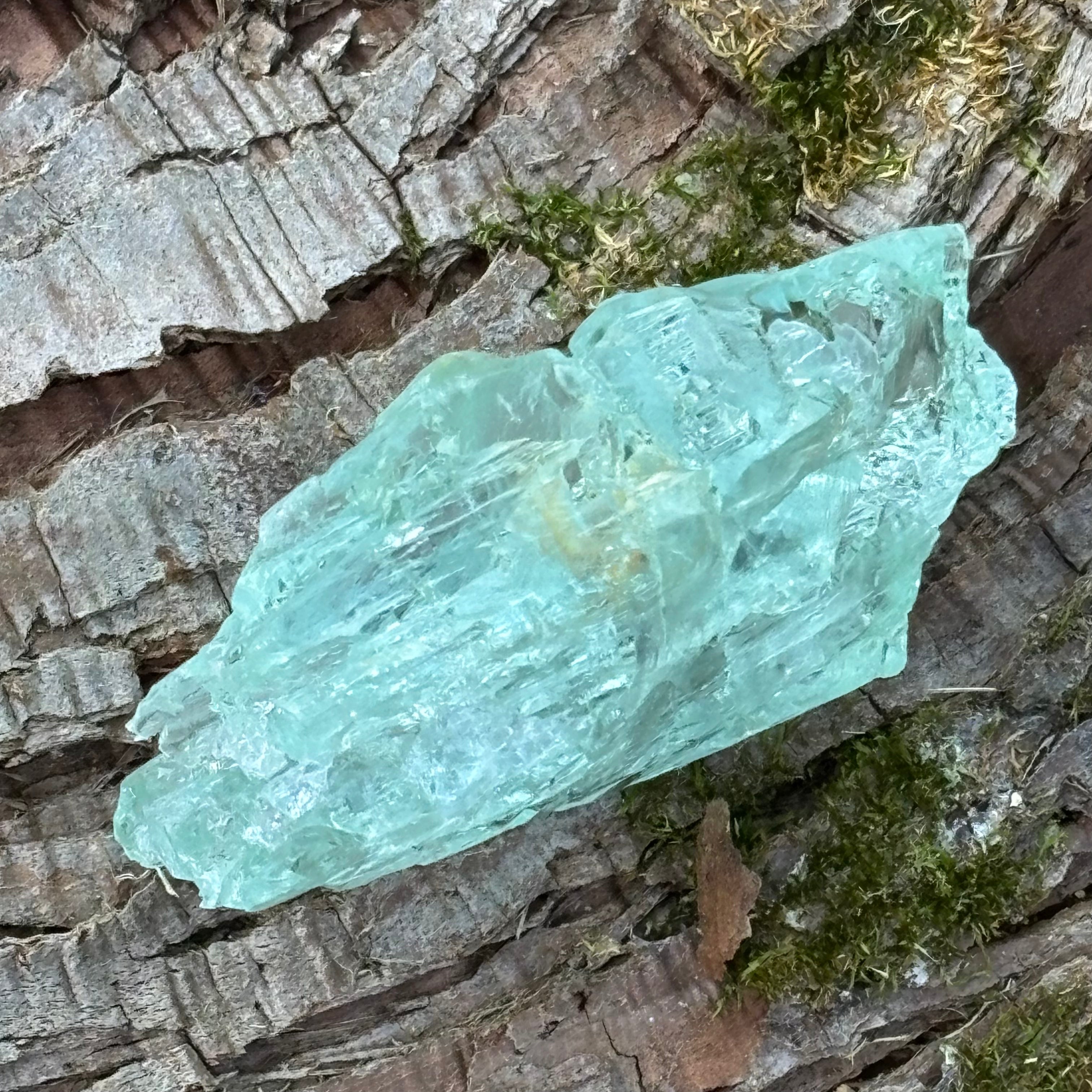Etched Aquamarine Gem Crystal - 031
