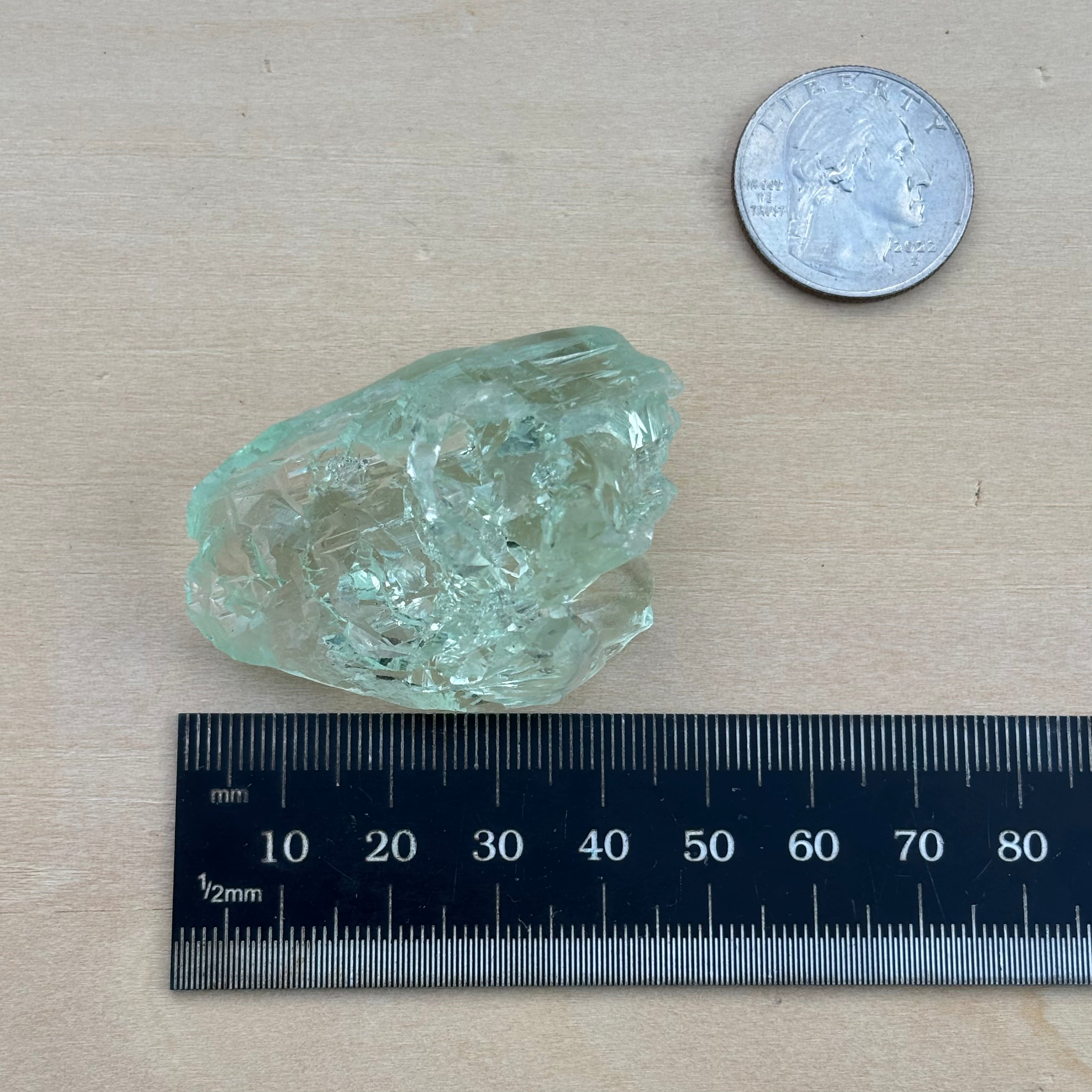 Etched Aquamarine Gem Crystal - 032