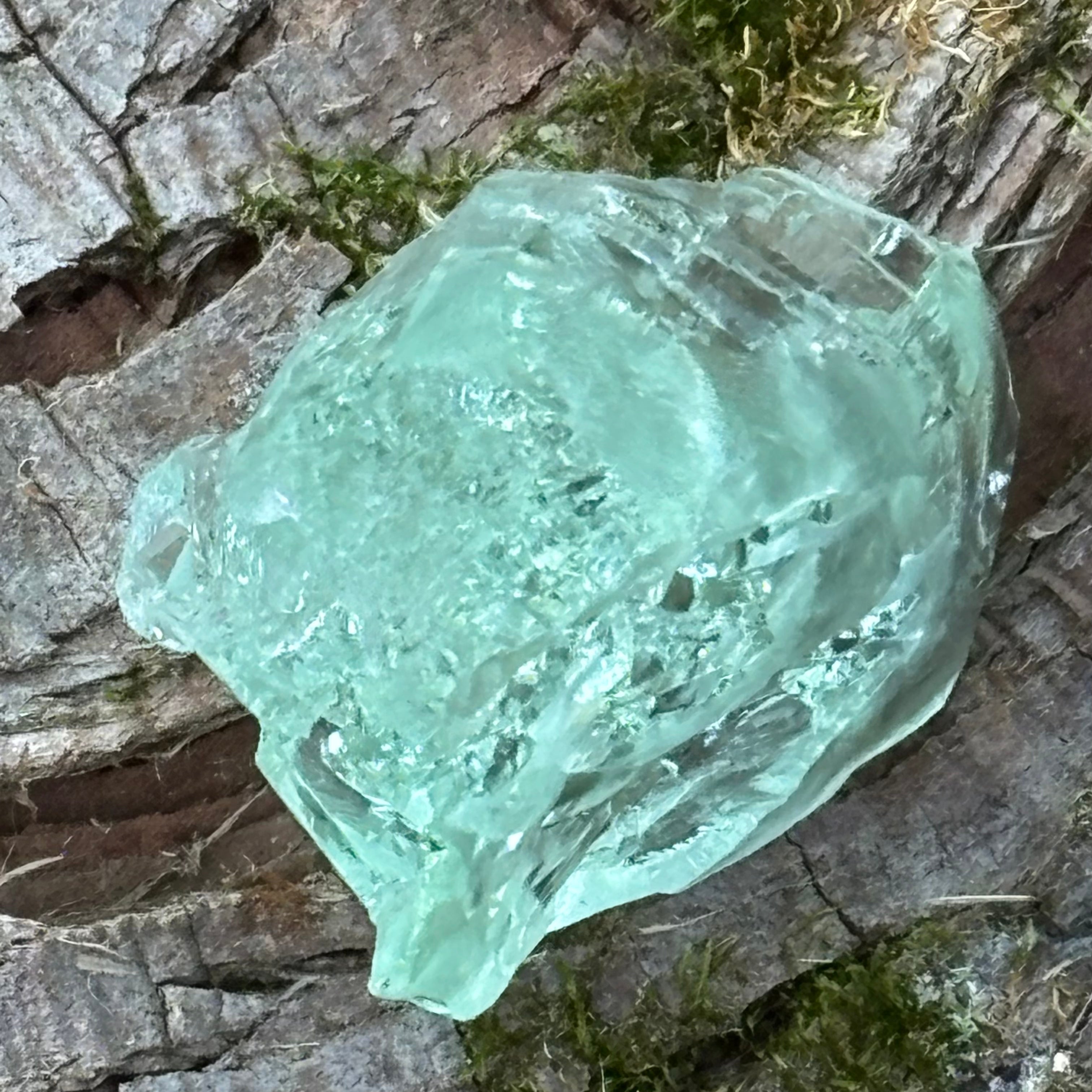 Etched Aquamarine Gem Crystal - 032