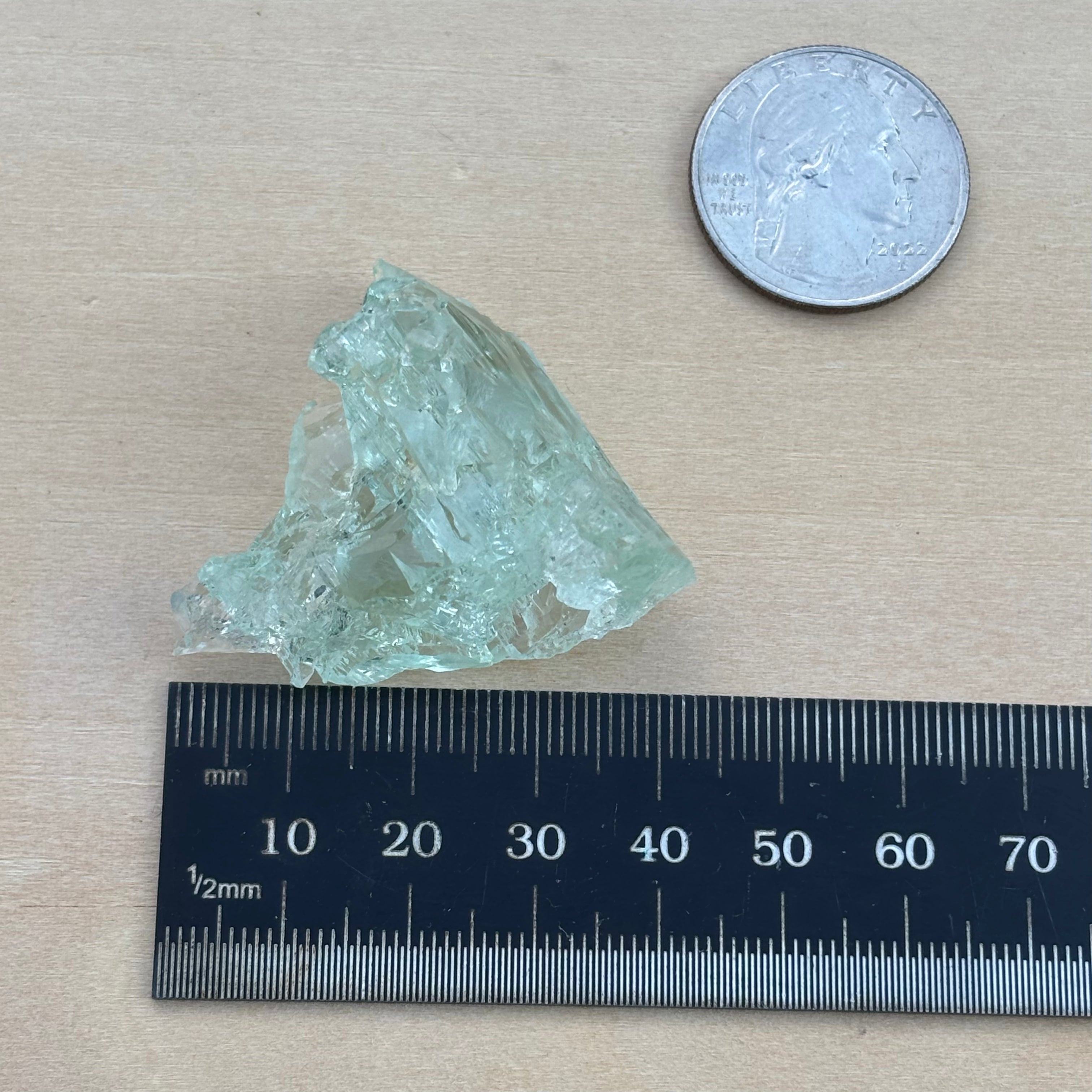 Etched Aquamarine Gem Crystal - 033