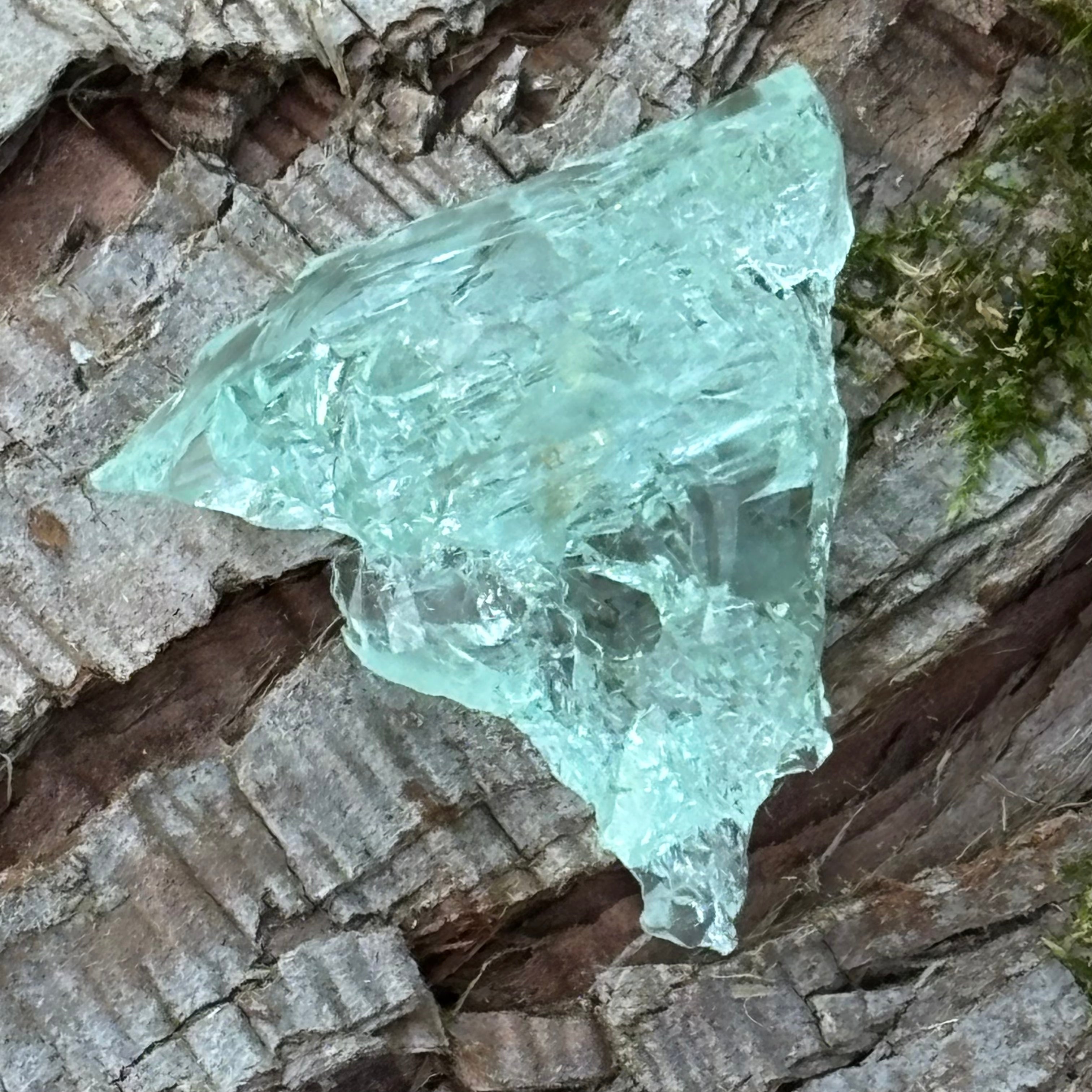 Etched Aquamarine Gem Crystal - 033