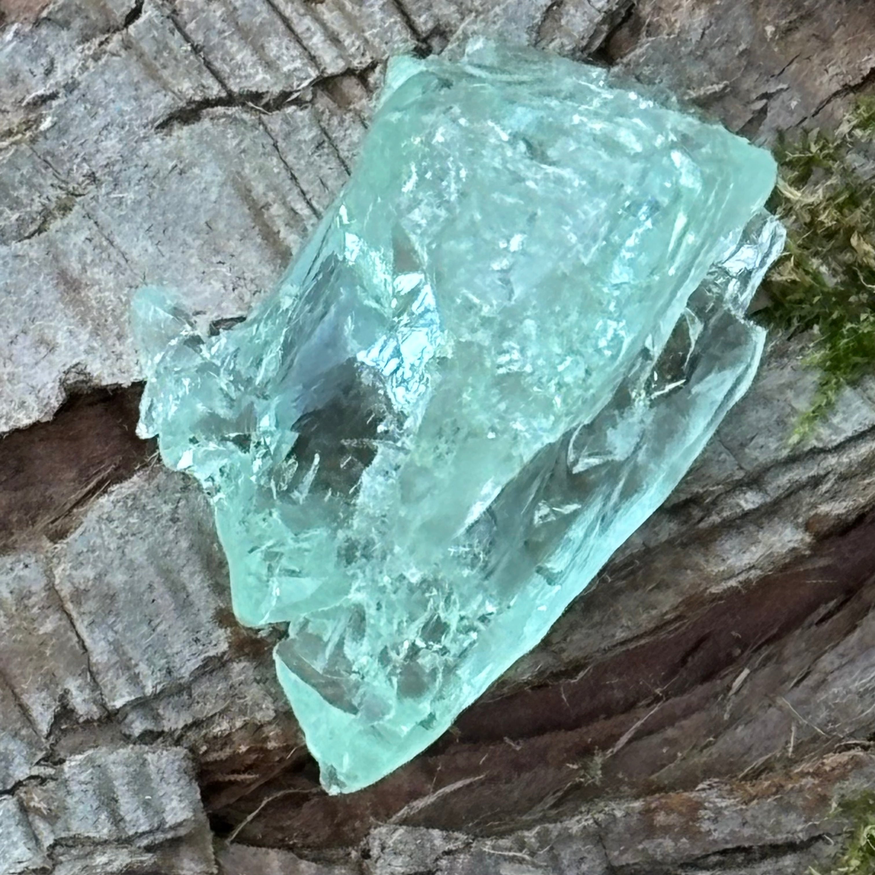 Etched Aquamarine Gem Crystal - 033