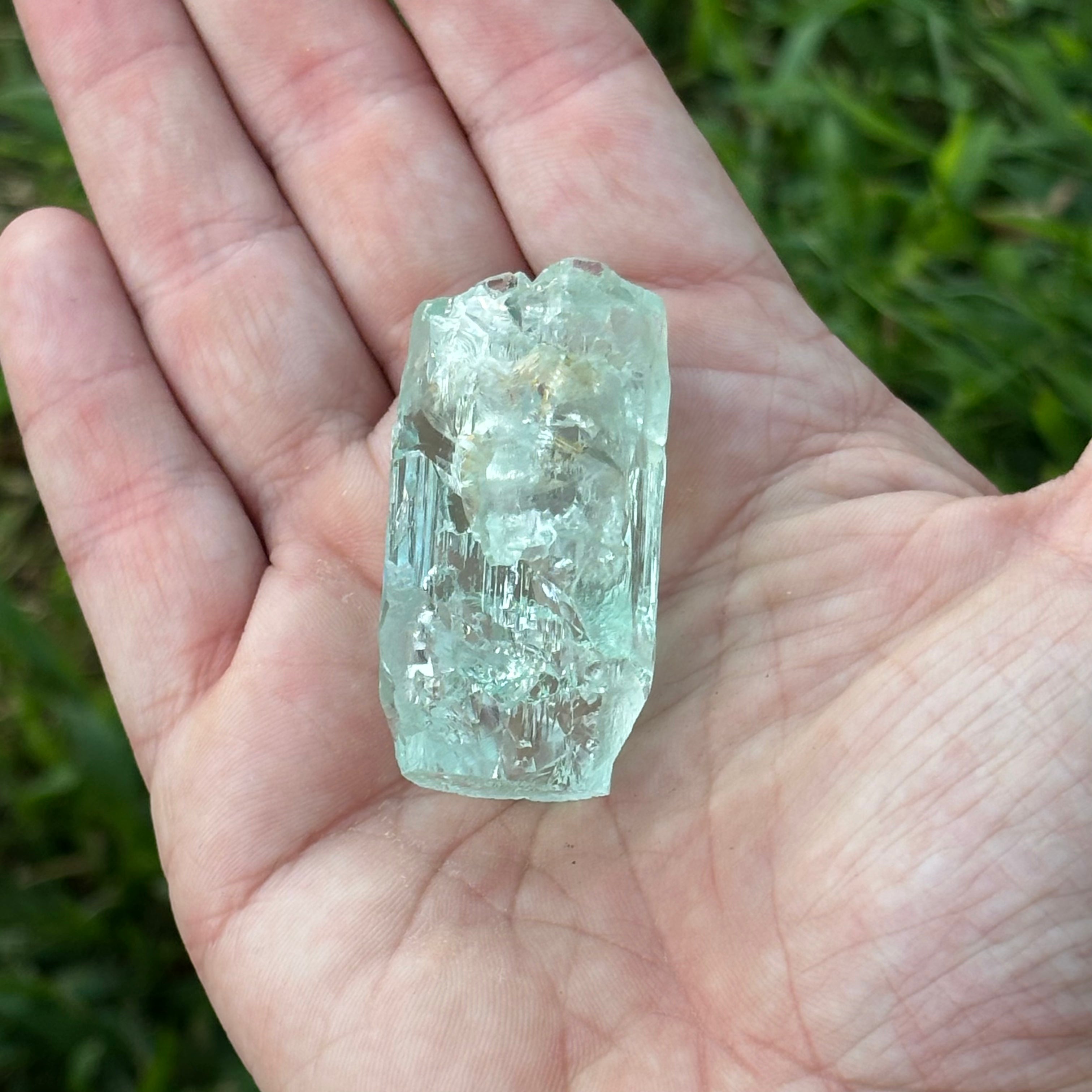 Etched Aquamarine Gem Crystal - 034