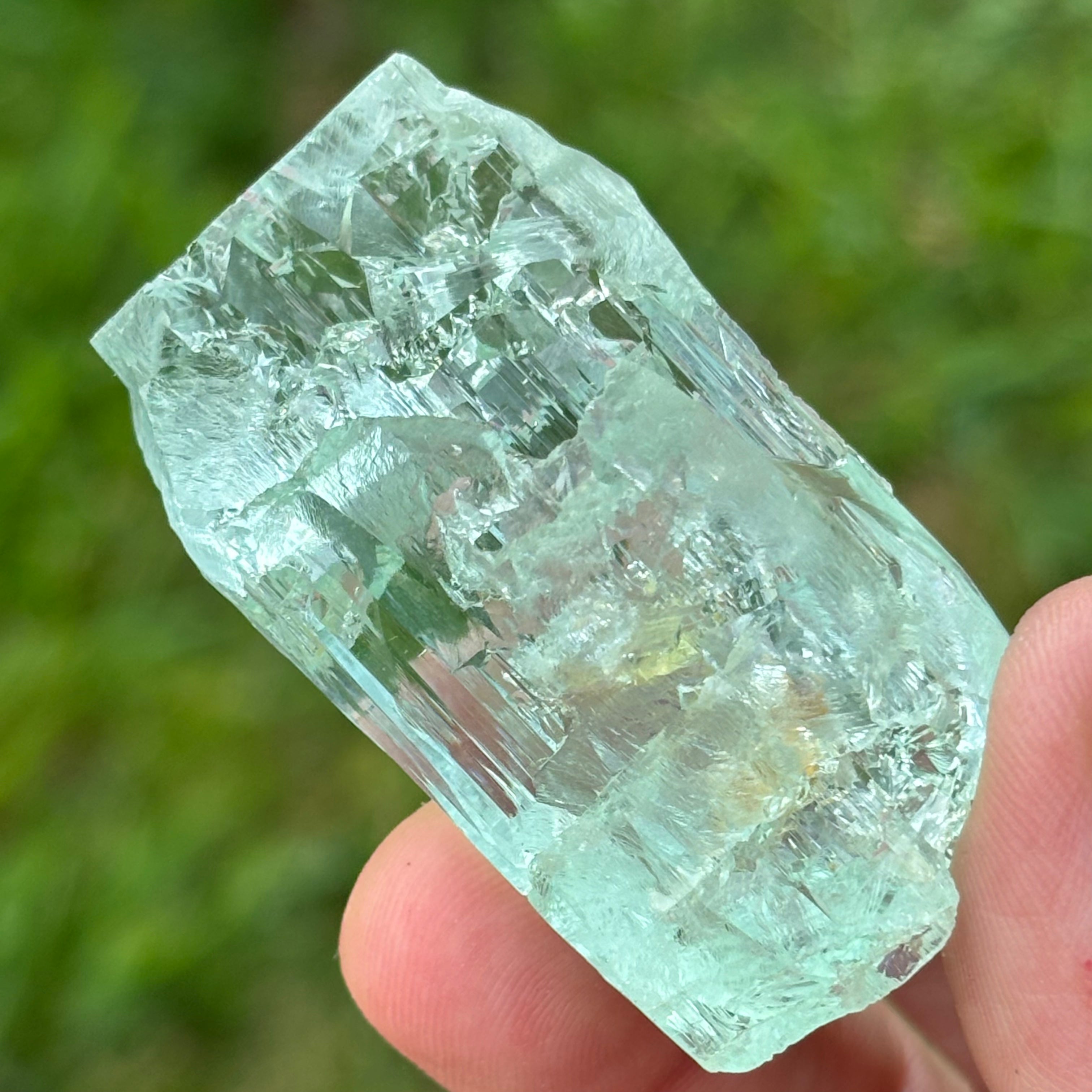Etched Aquamarine Gem Crystal - 034