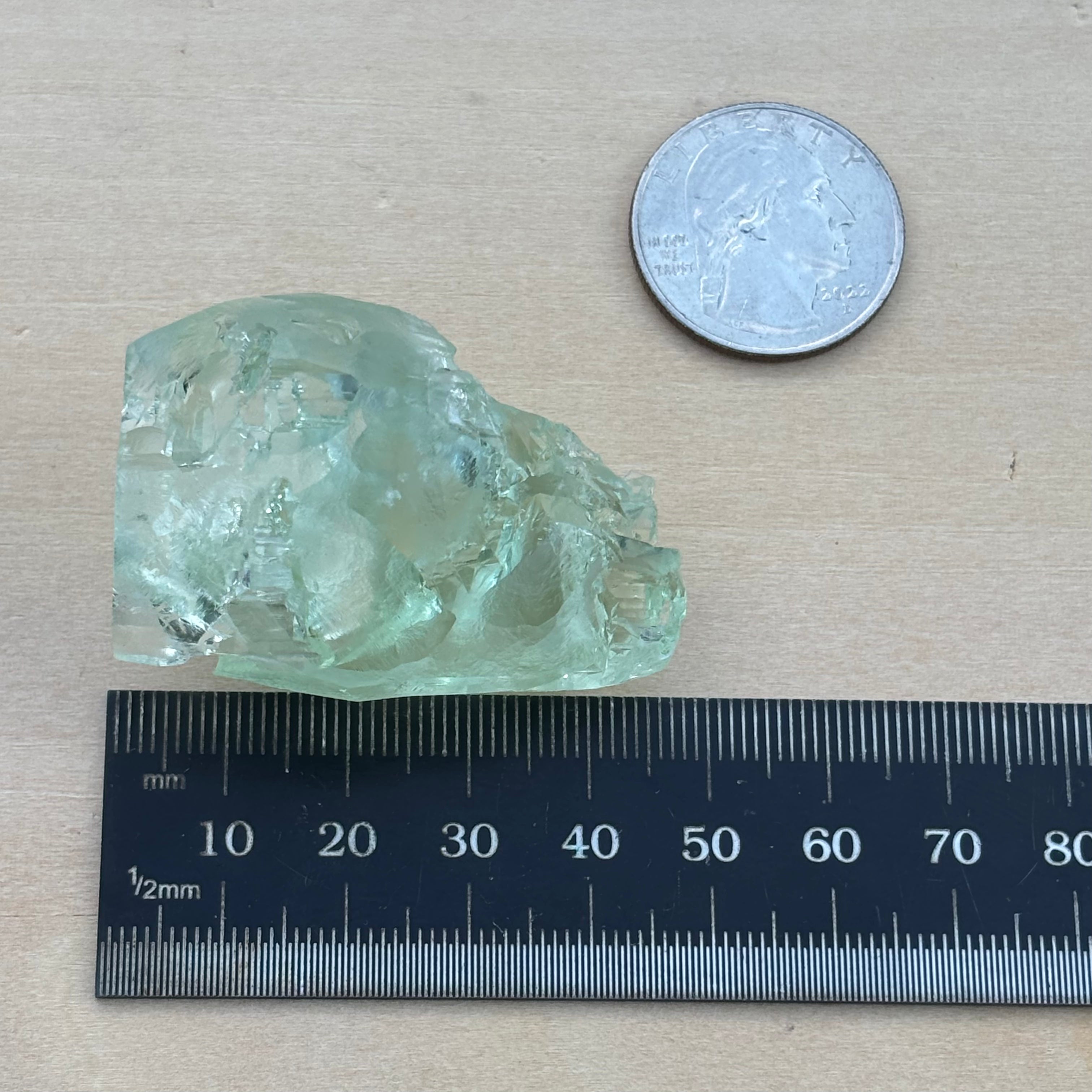 Etched Aquamarine Gem Crystal - 035