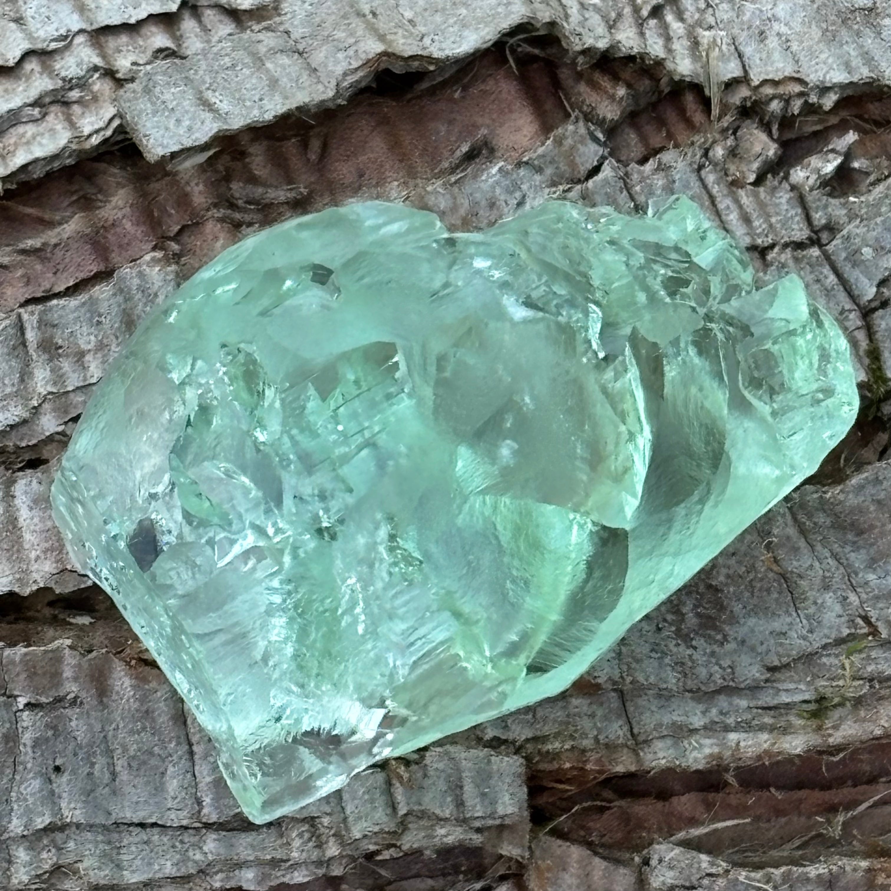 Etched Aquamarine Gem Crystal - 035