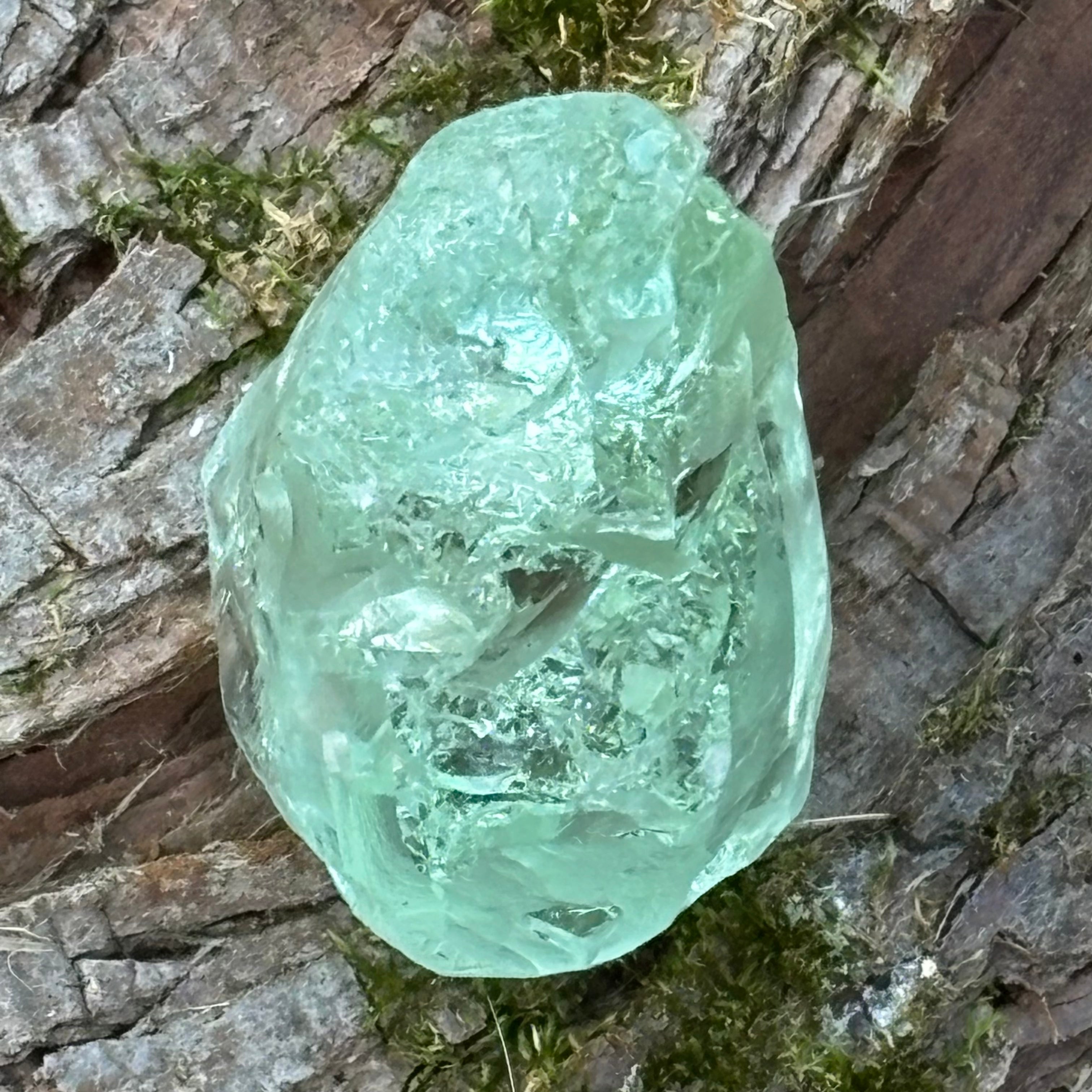 Etched Aquamarine Gem Crystal - 035