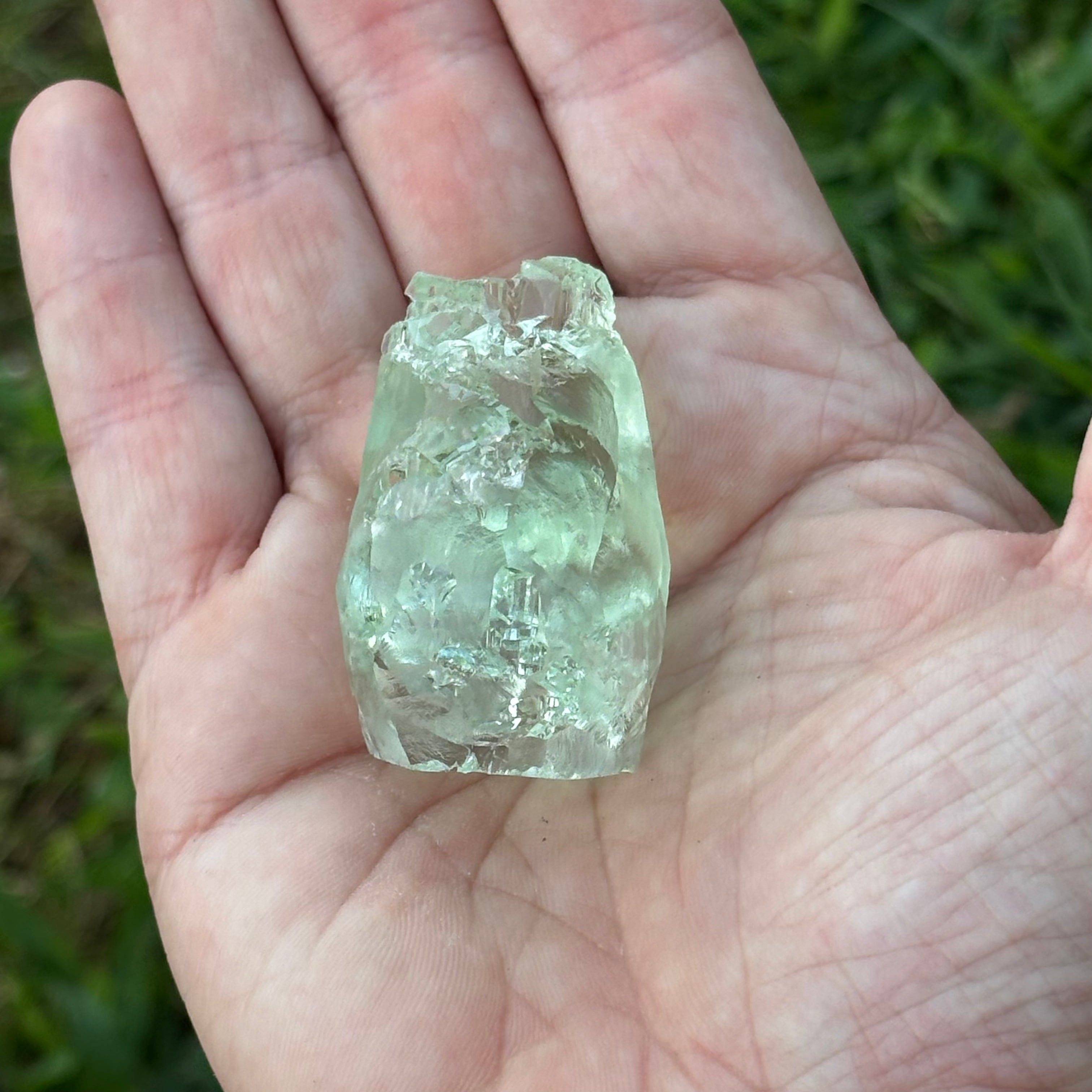 Etched Aquamarine Gem Crystal - 035