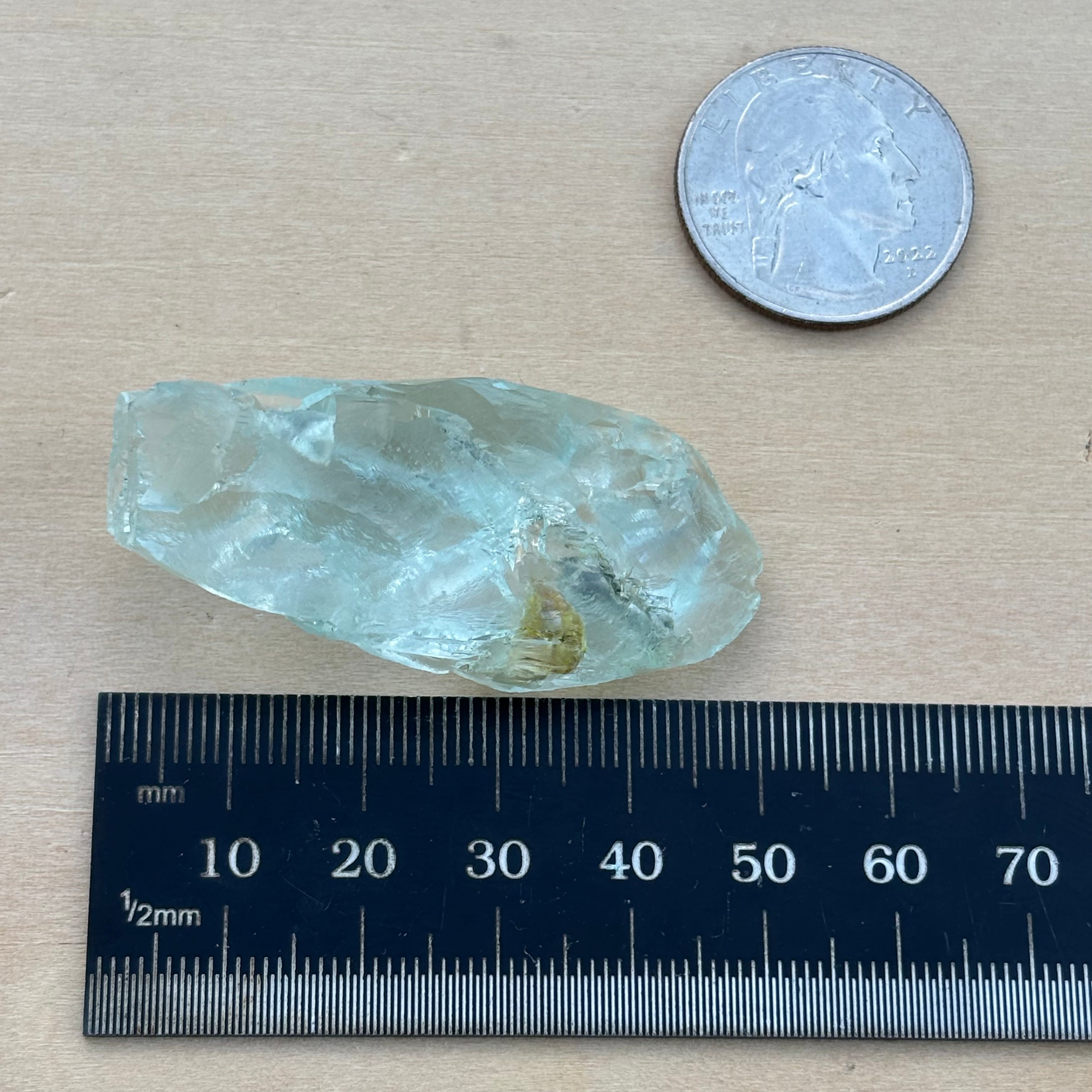 Etched Aquamarine Gem Crystal - 036
