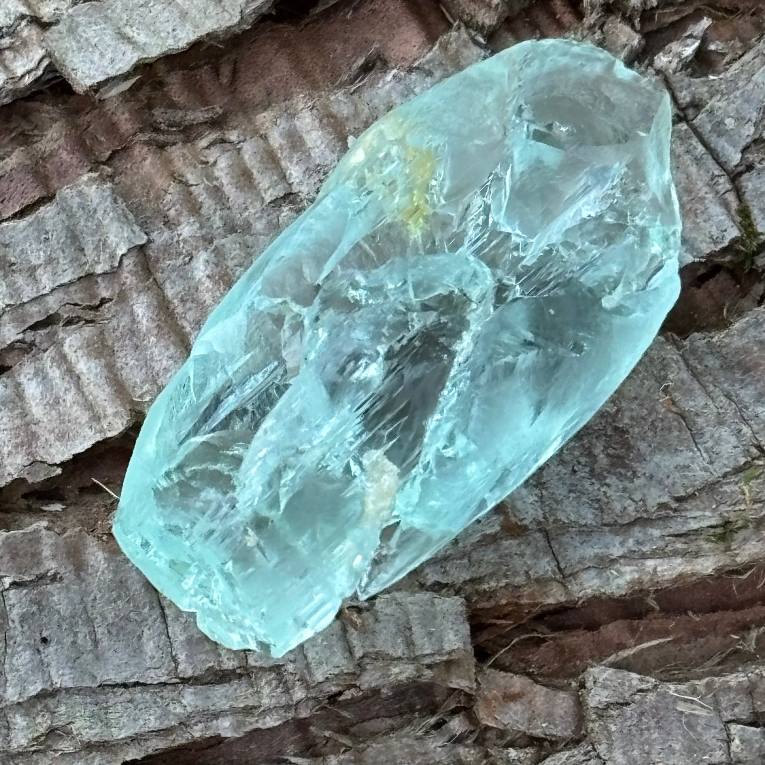 Etched Aquamarine Gem Crystal - 036