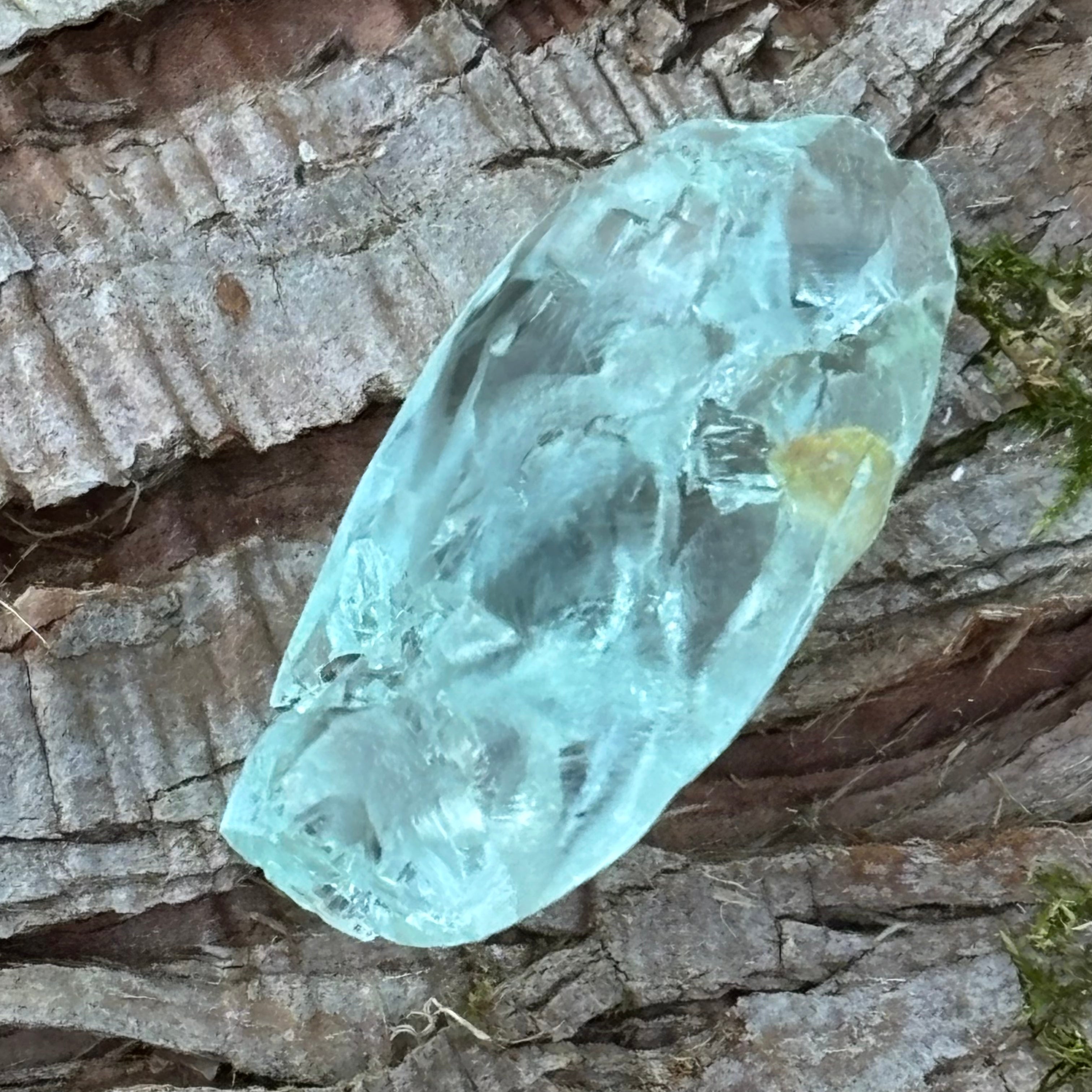 Etched Aquamarine Gem Crystal - 036