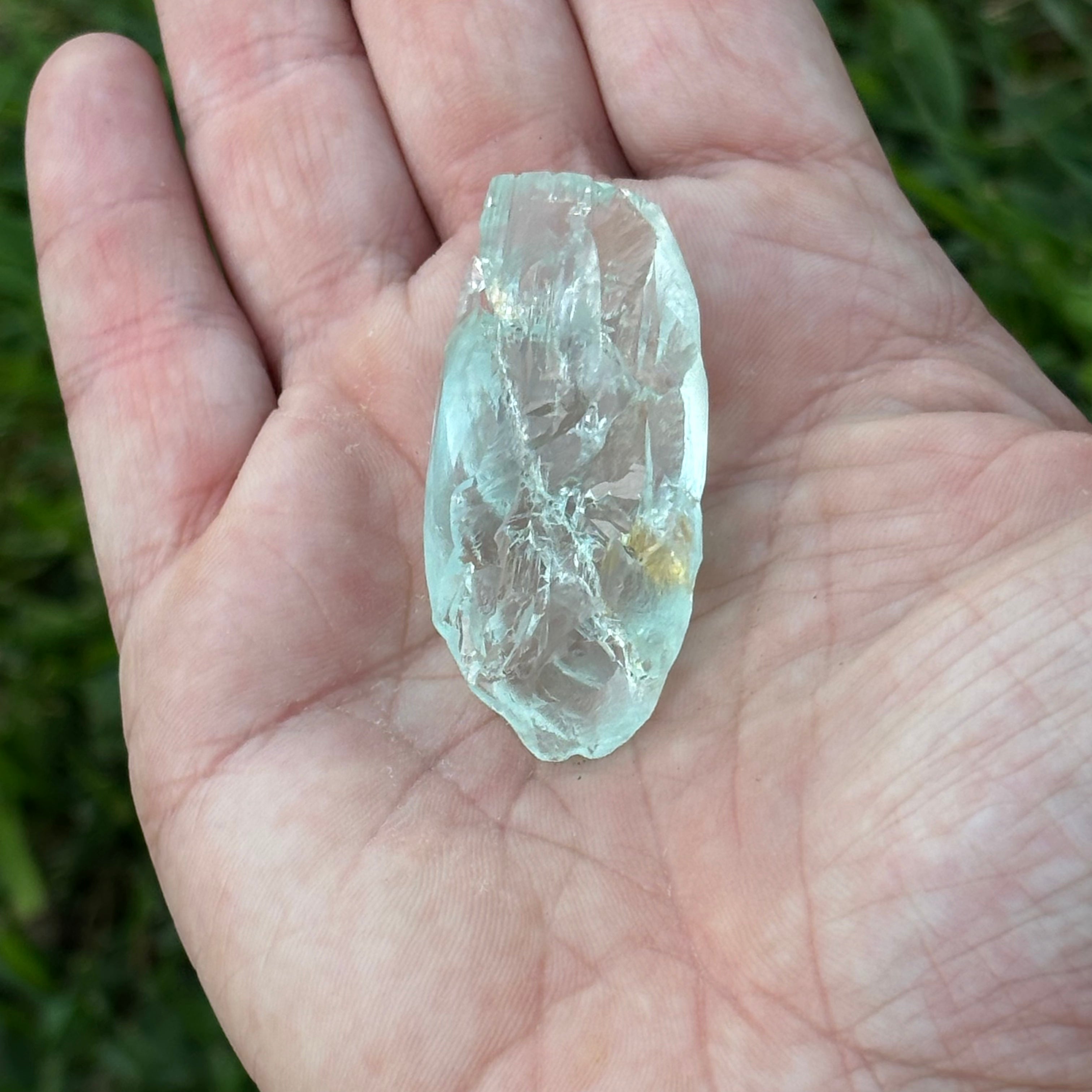 Etched Aquamarine Gem Crystal - 036