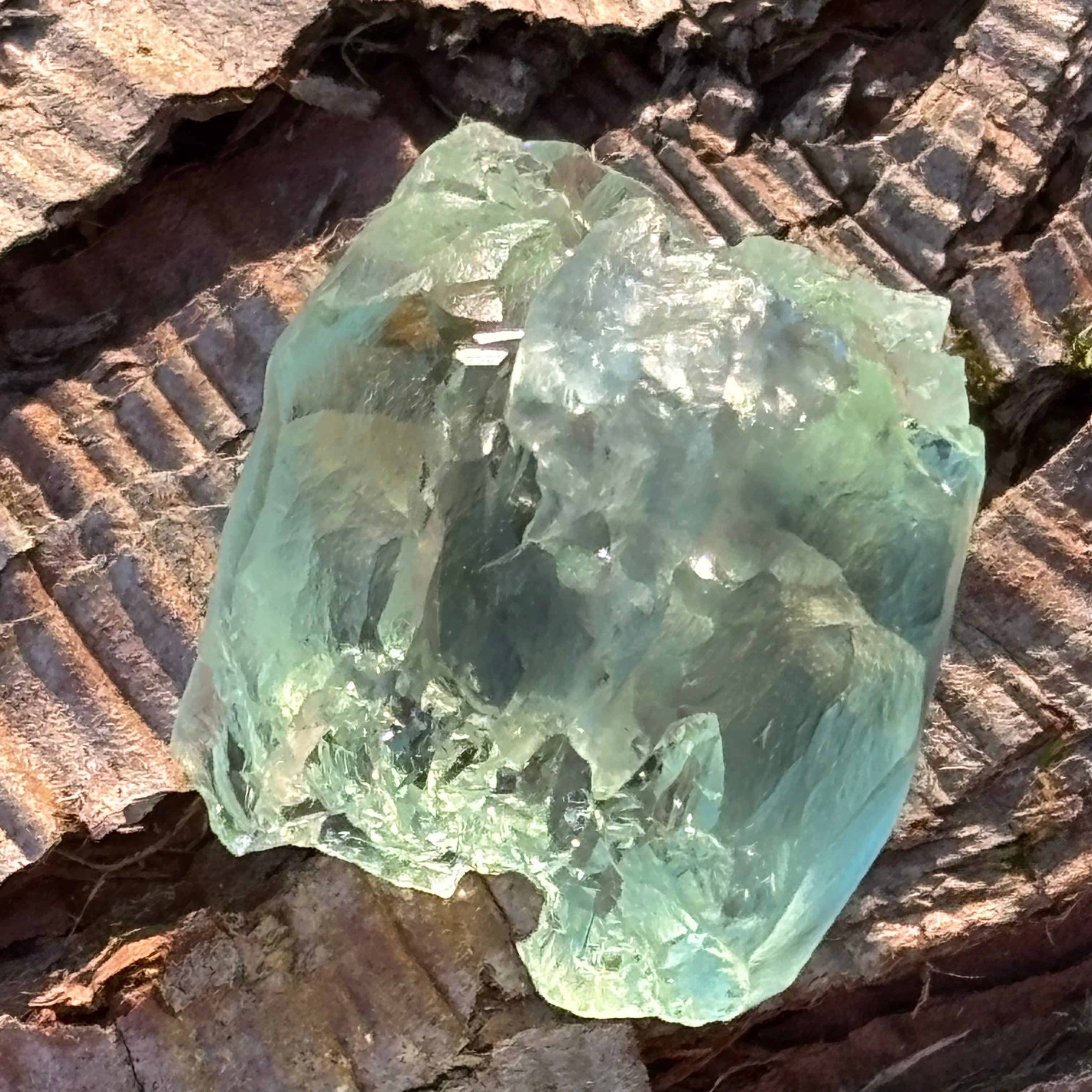 Etched Aquamarine Gem Crystal - 038
