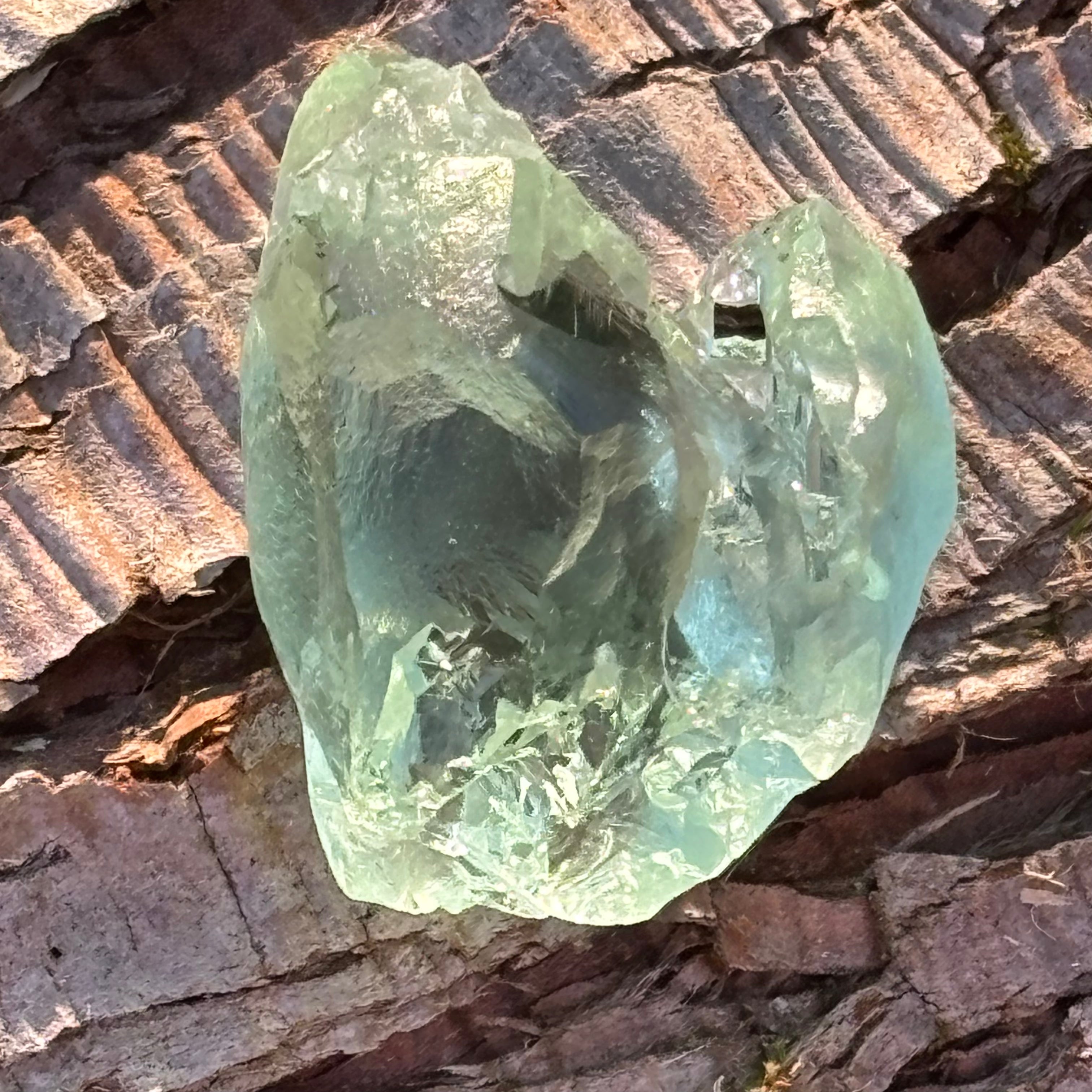 Etched Aquamarine Gem Crystal - 038