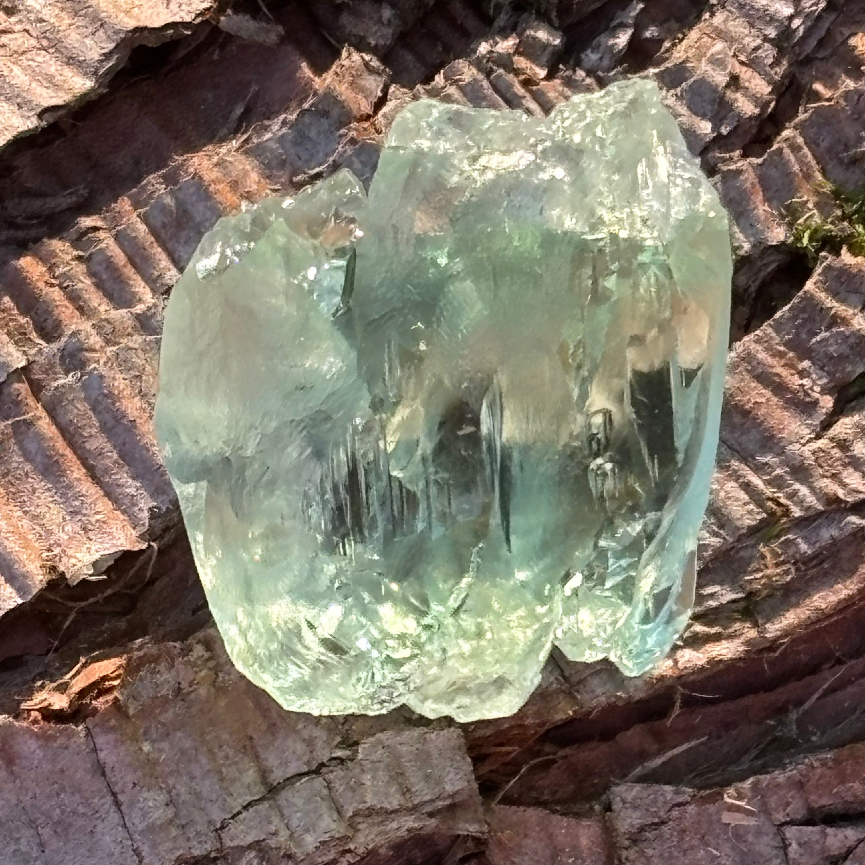 Etched Aquamarine Gem Crystal - 038