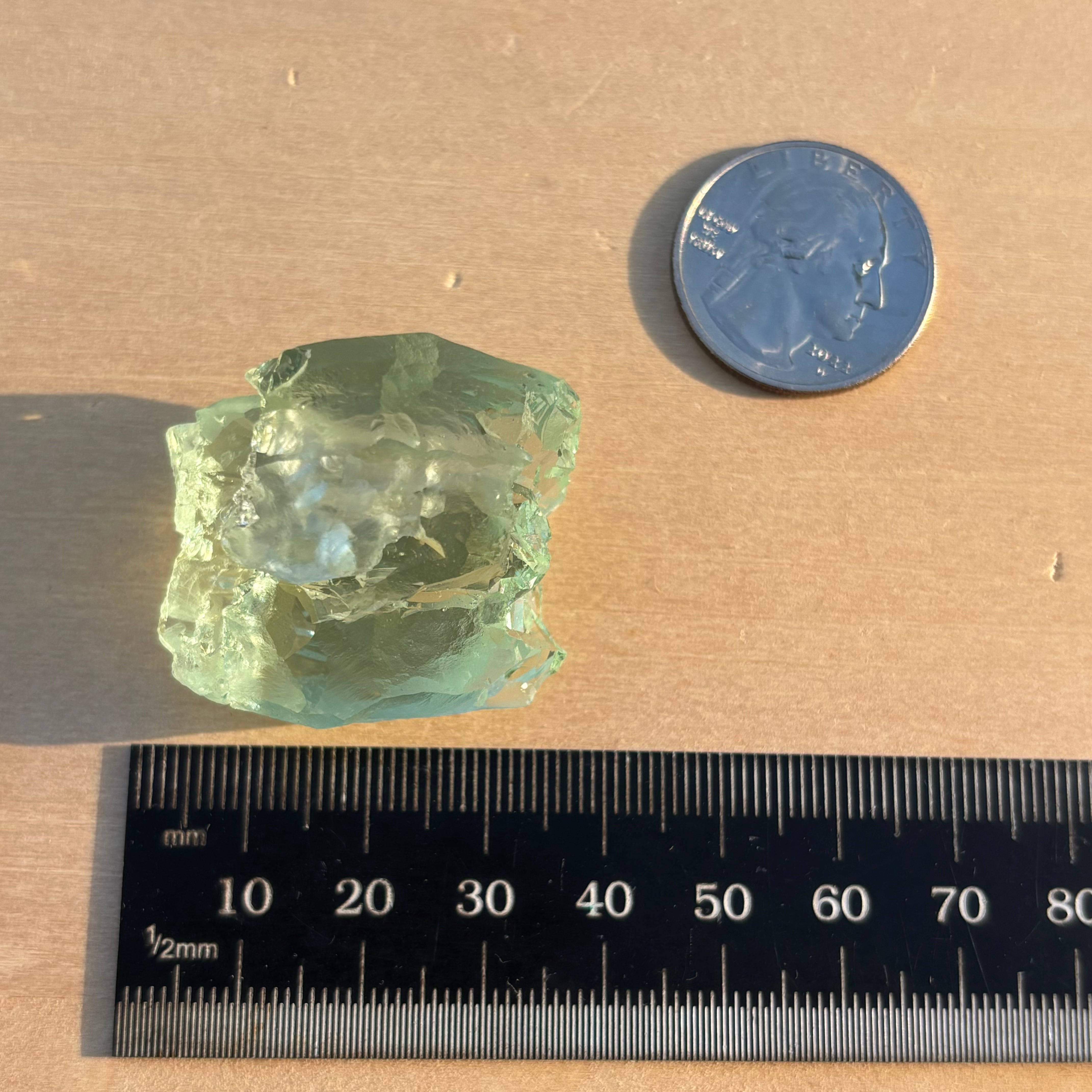 Etched Aquamarine Gem Crystal - 038