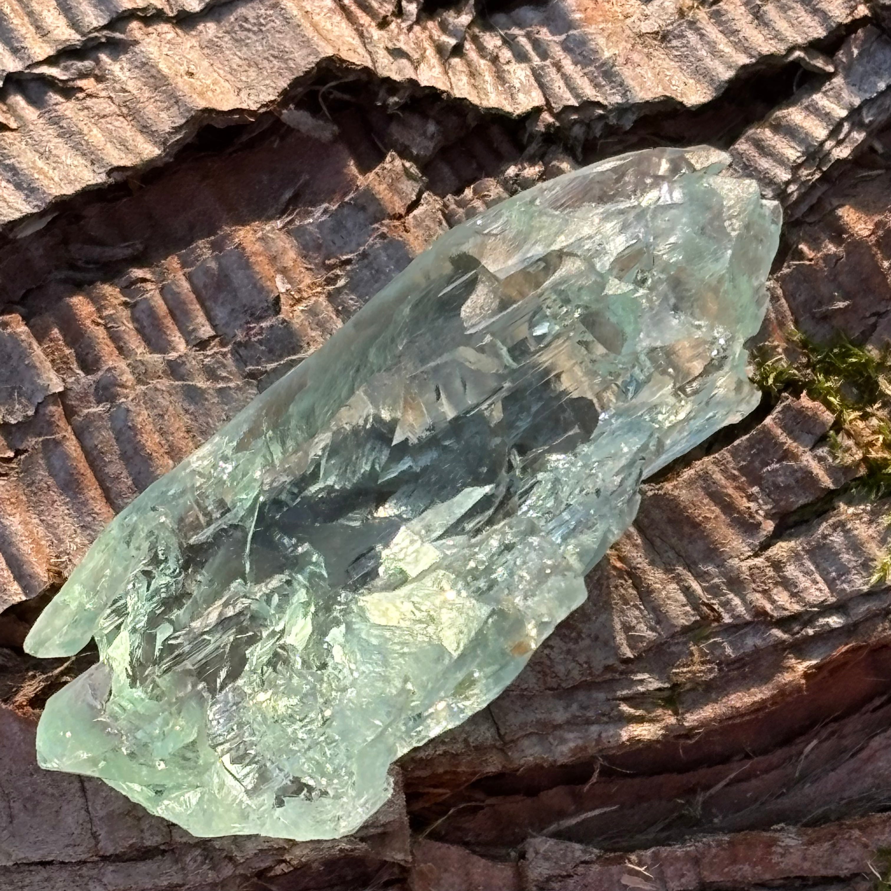 Etched Aquamarine Gem Crystal - 039