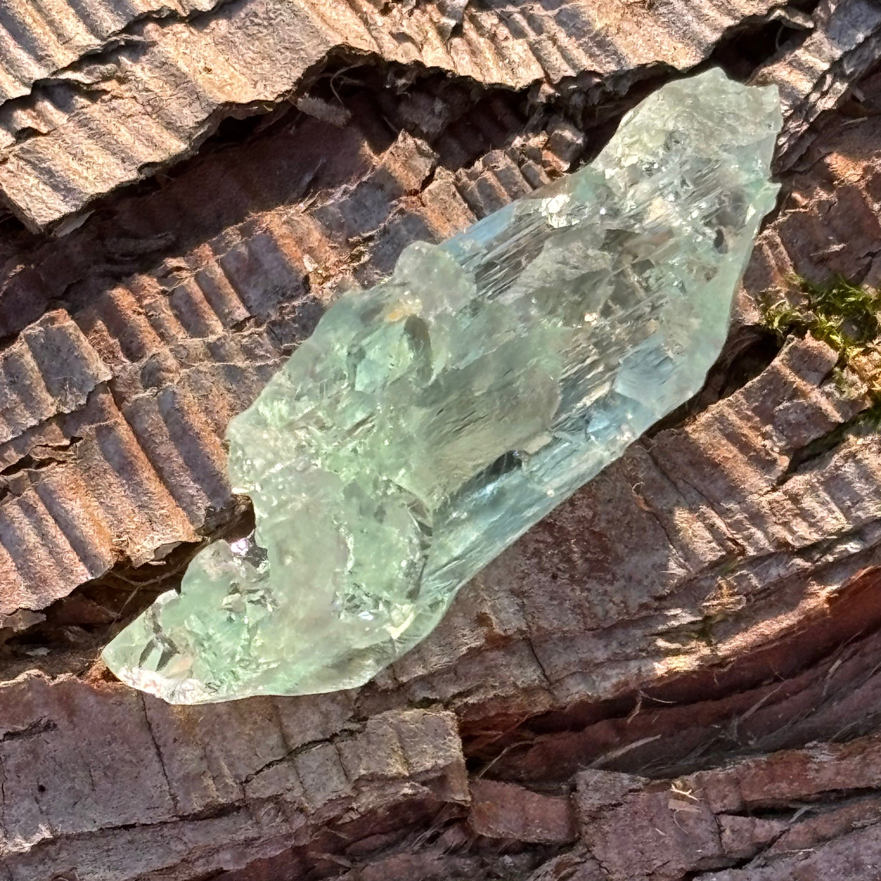 Etched Aquamarine Gem Crystal - 039