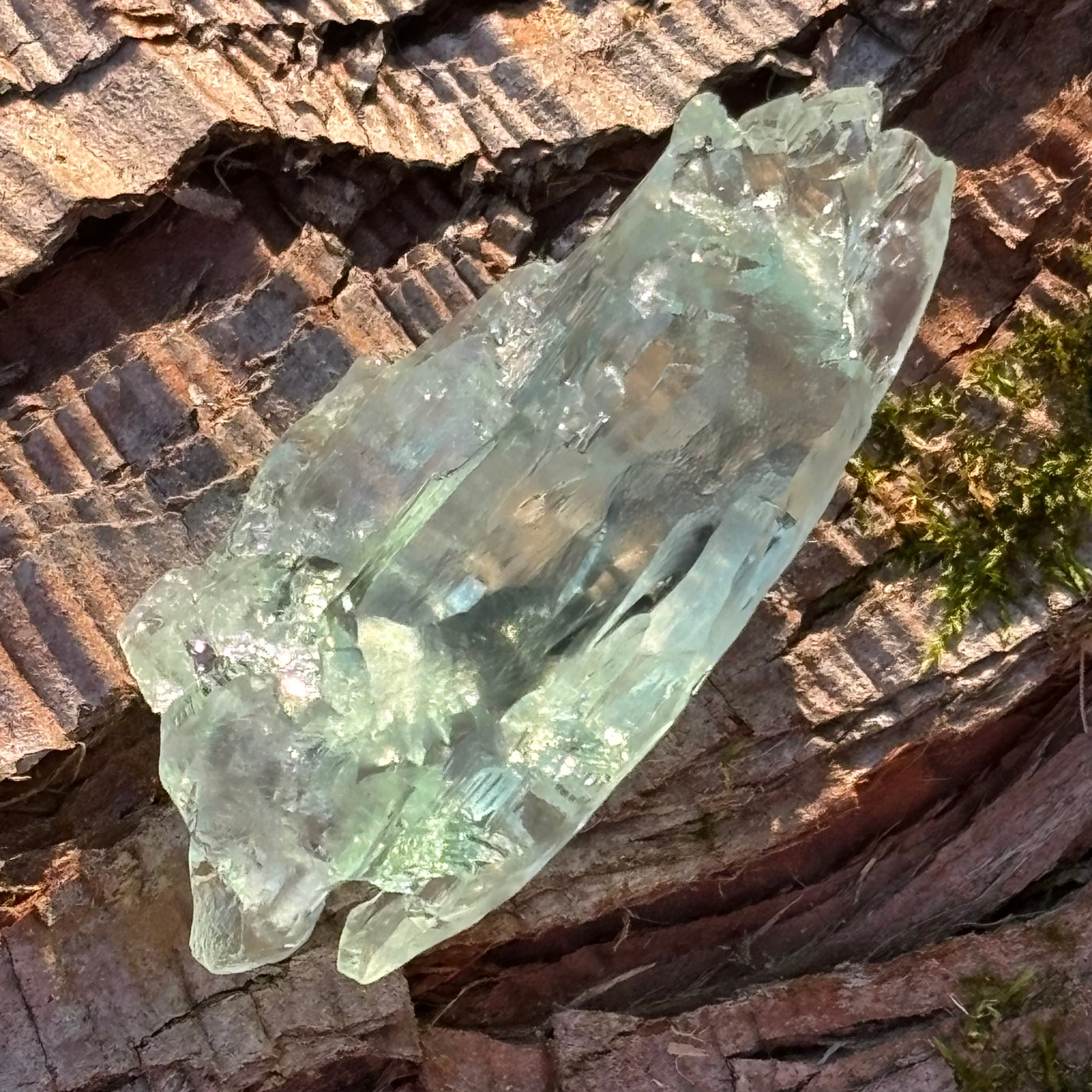 Etched Aquamarine Gem Crystal - 039