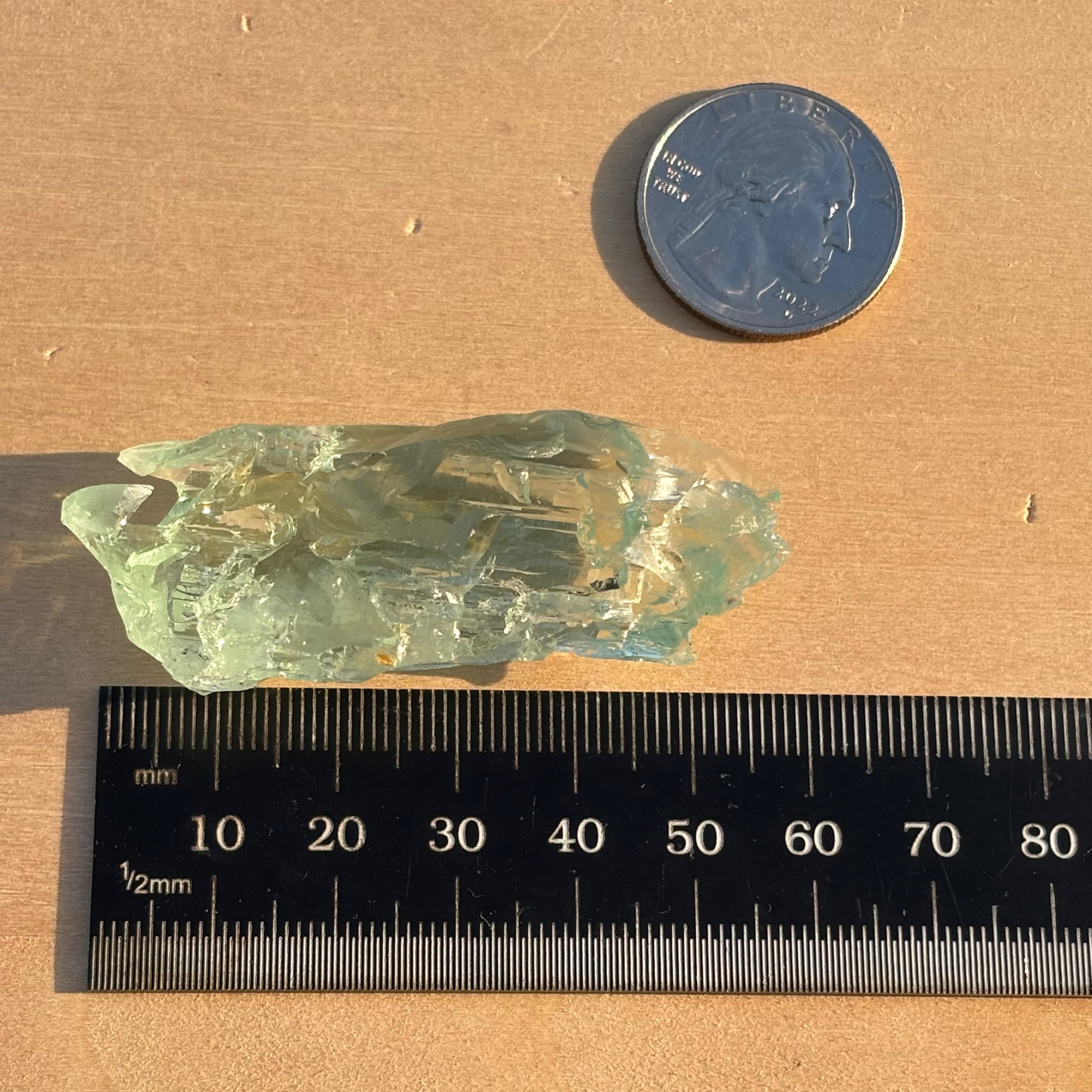 Etched Aquamarine Gem Crystal - 039