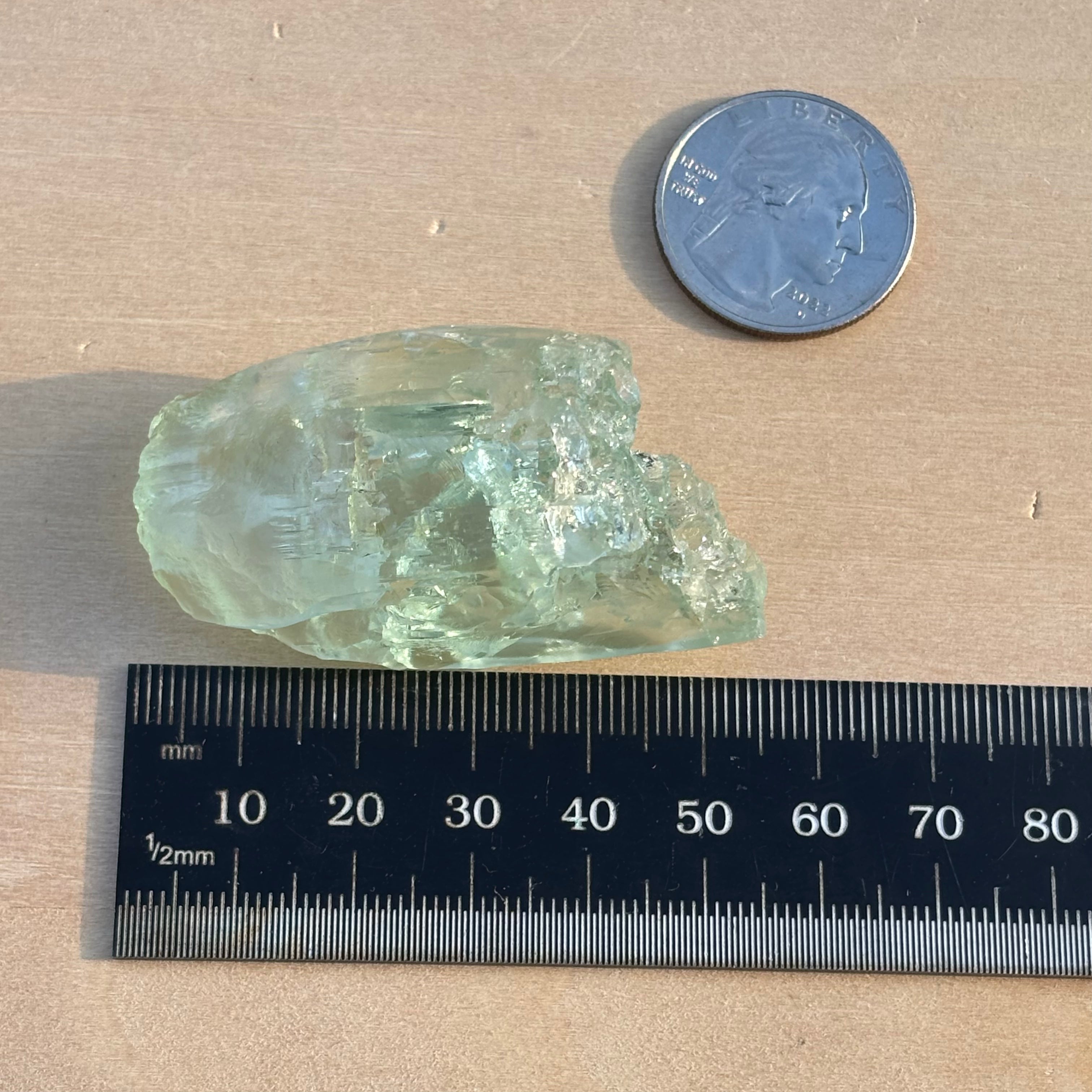Etched Aquamarine Gem Crystal - 040