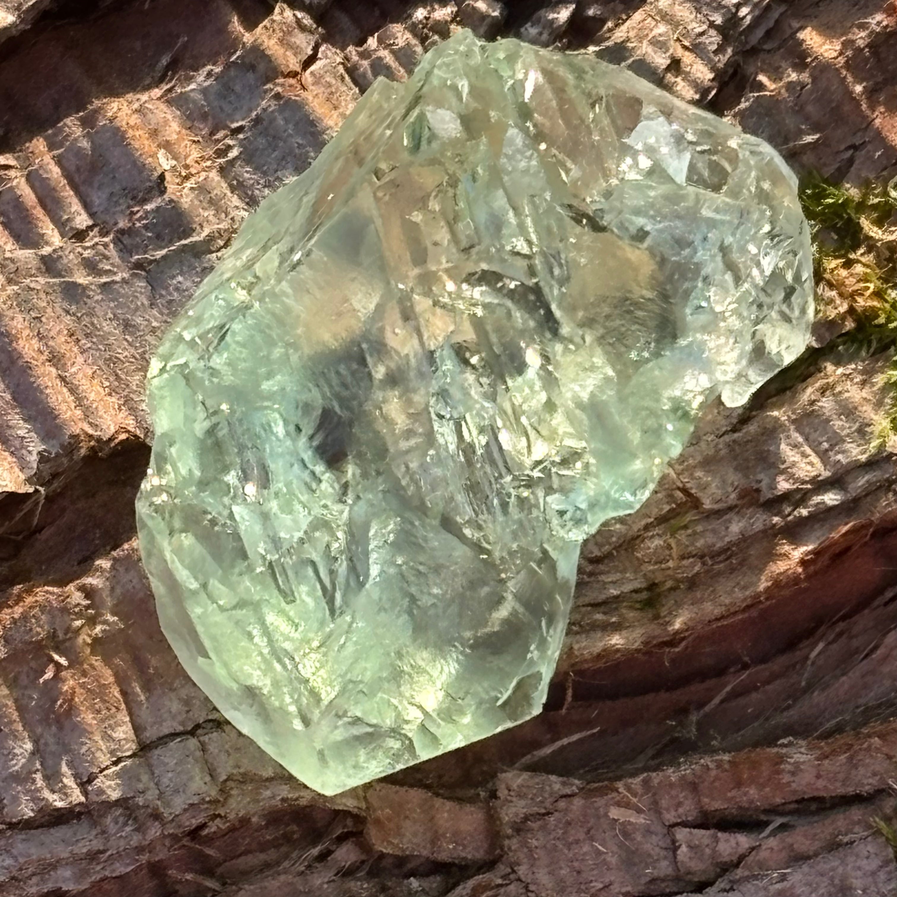 Etched Aquamarine Gem Crystal - 042