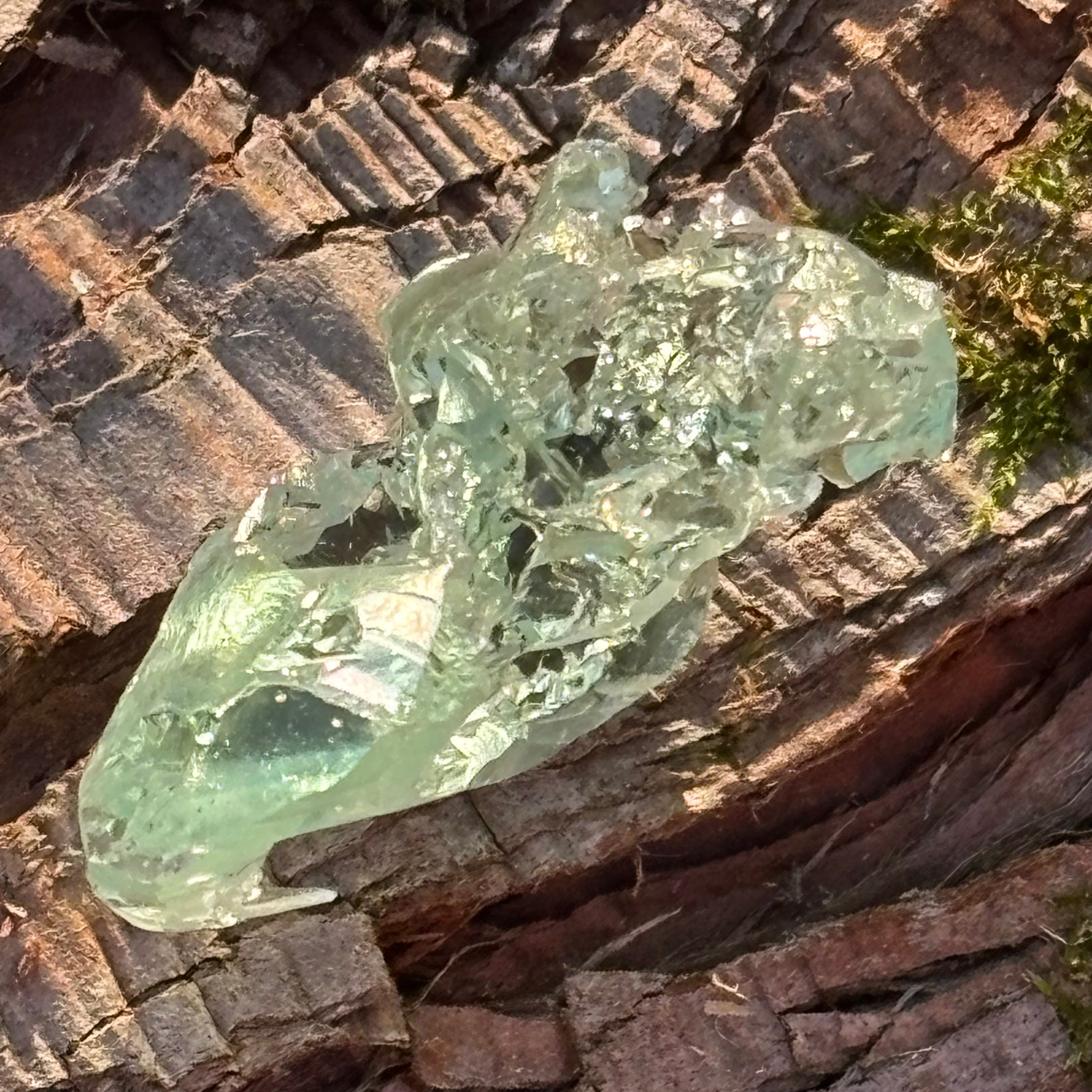 Etched Aquamarine Gem Crystal - 042