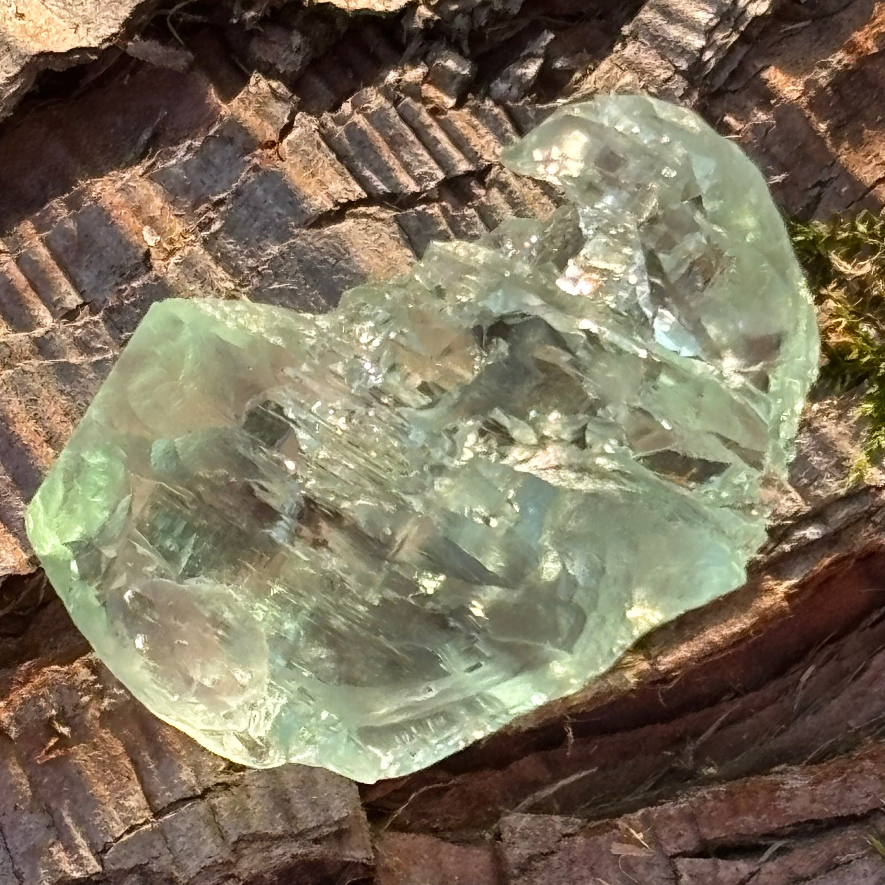 Etched Aquamarine Gem Crystal - 042
