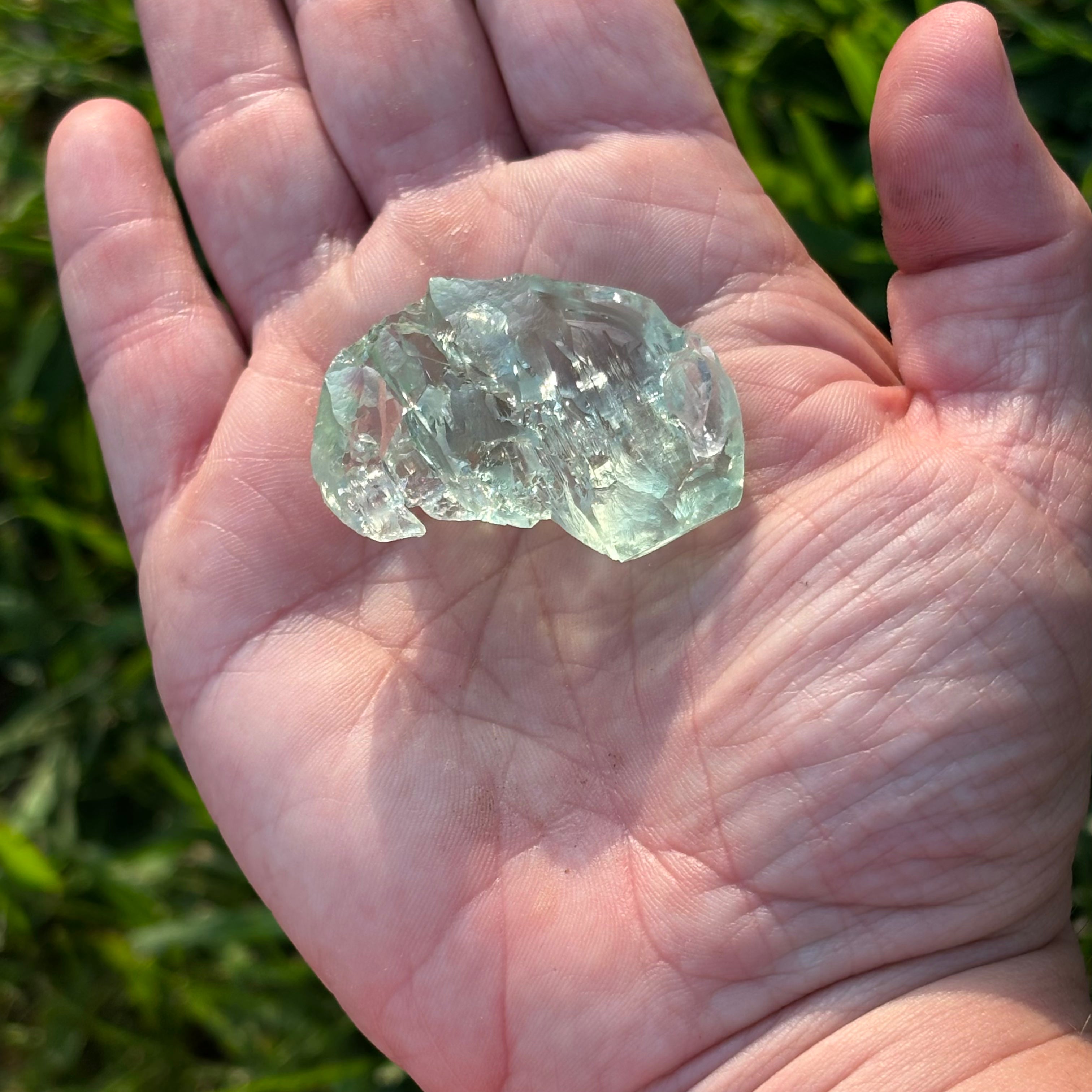 Etched Aquamarine Gem Crystal - 042