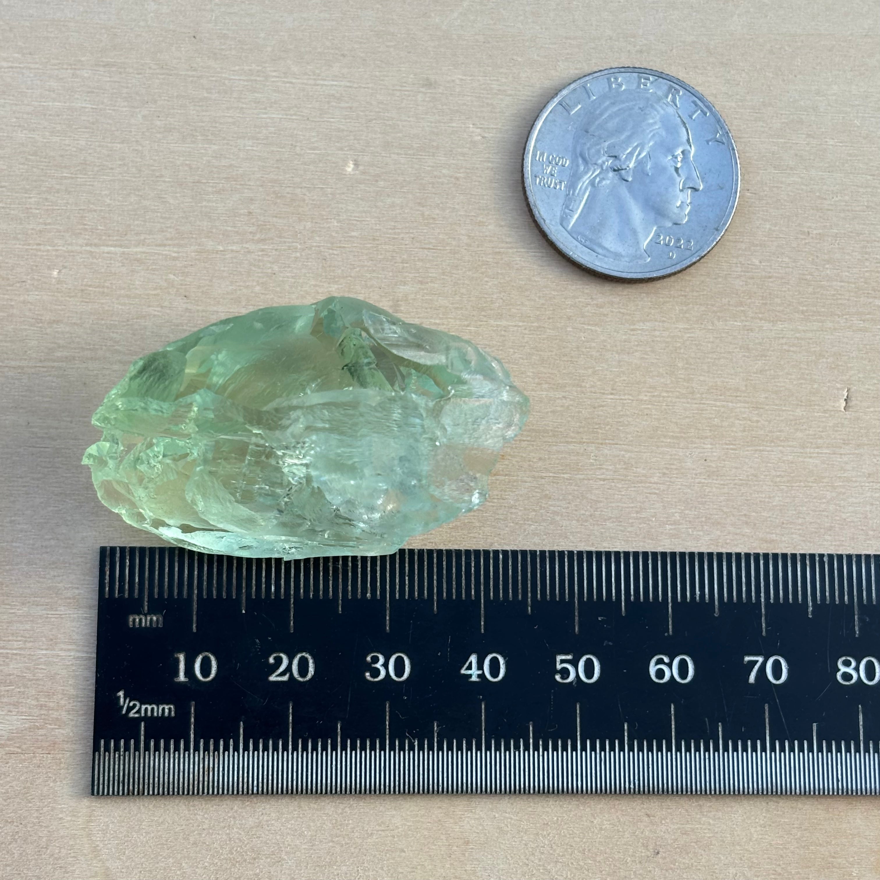 Etched Aquamarine Gem Crystal - 043