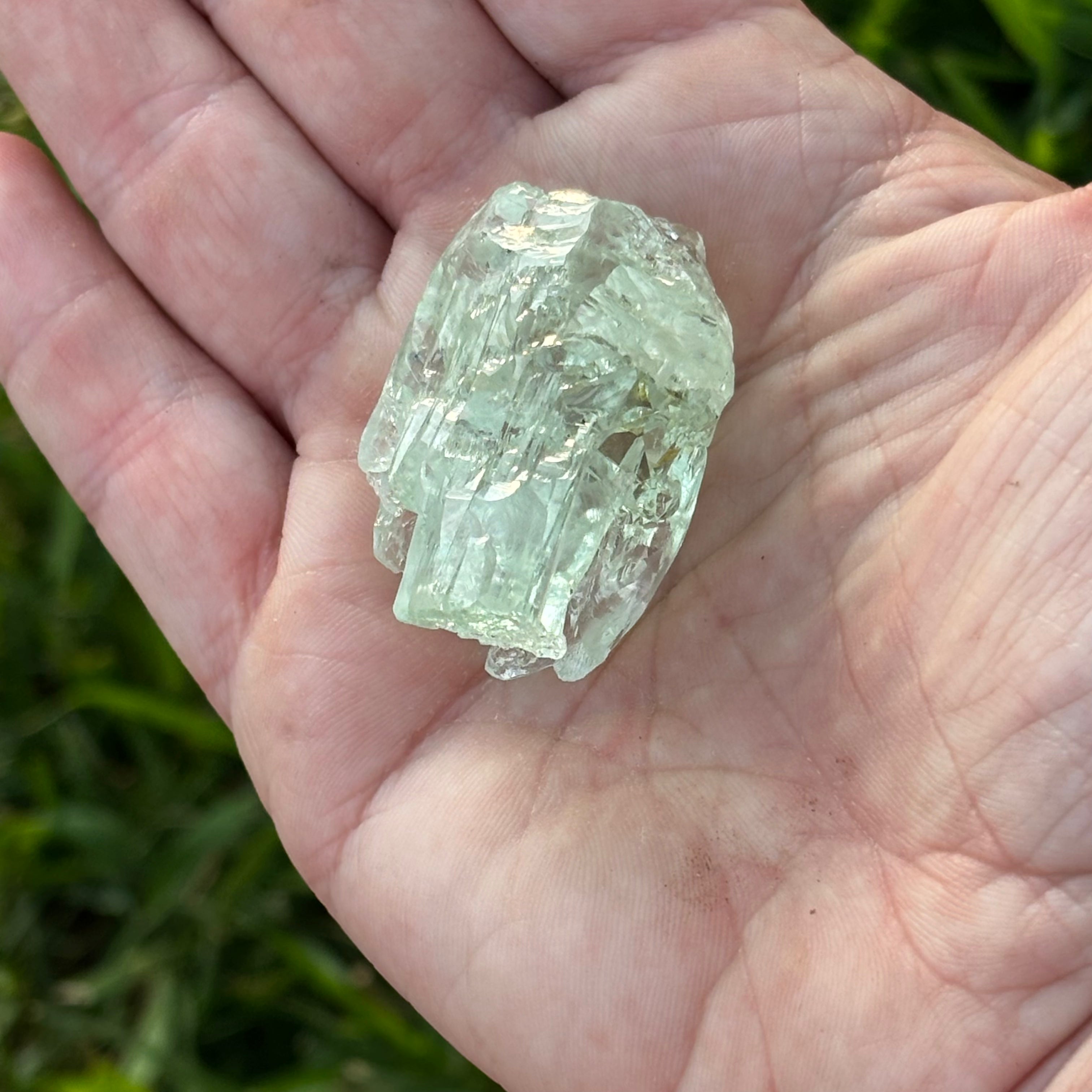 Etched Aquamarine Gem Crystal - 044