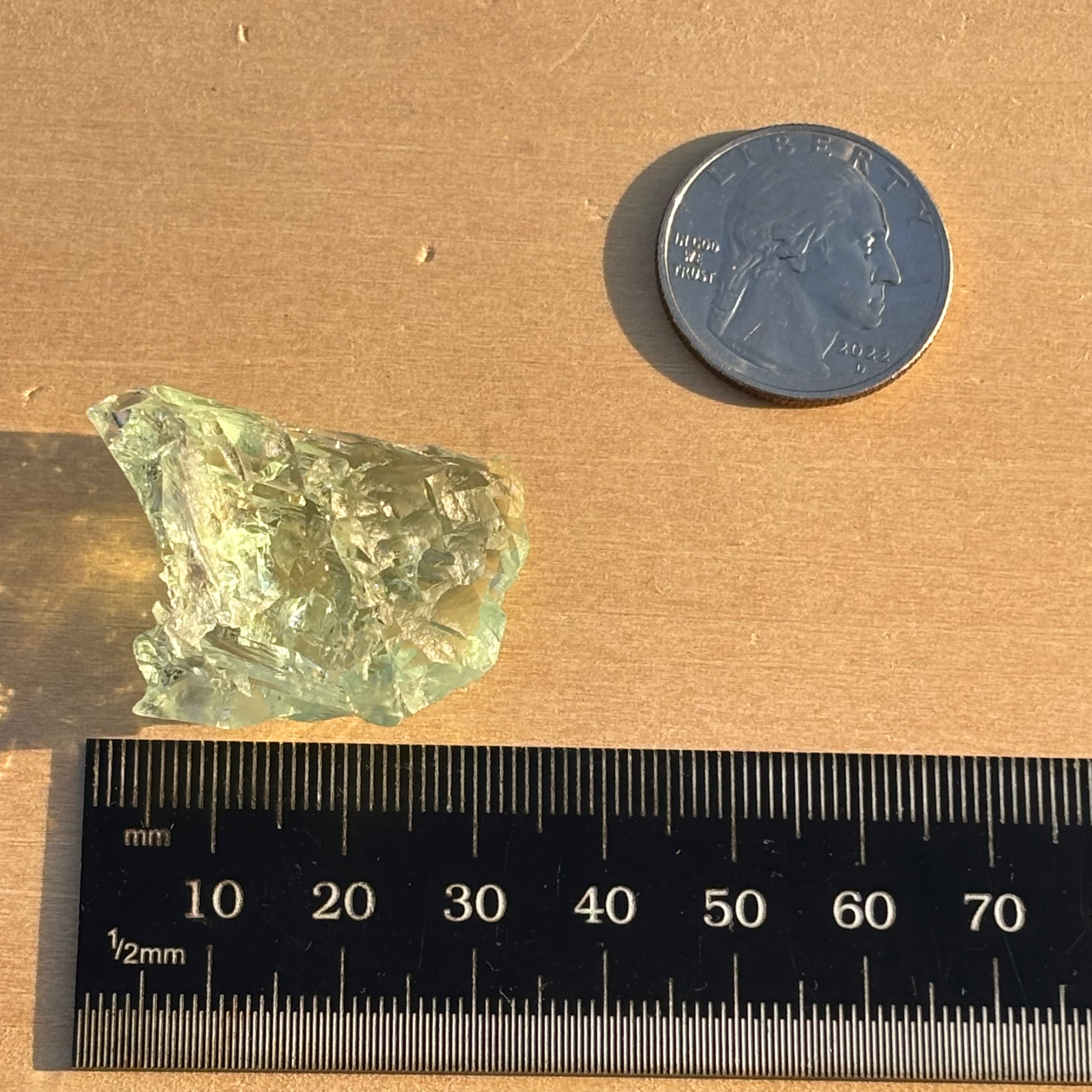 Etched Aquamarine Gem Crystal - 045