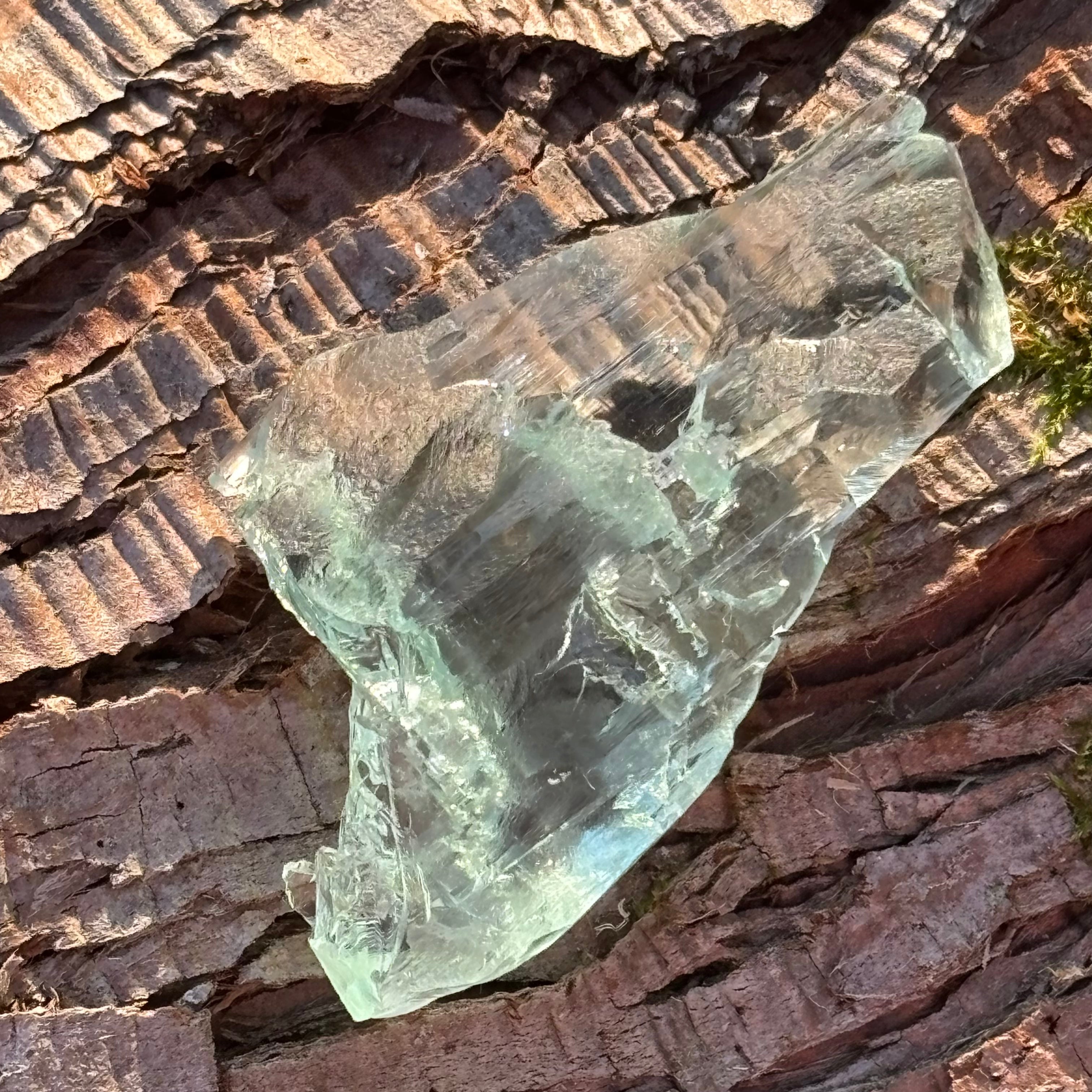 Etched Aquamarine Gem Crystal - 046