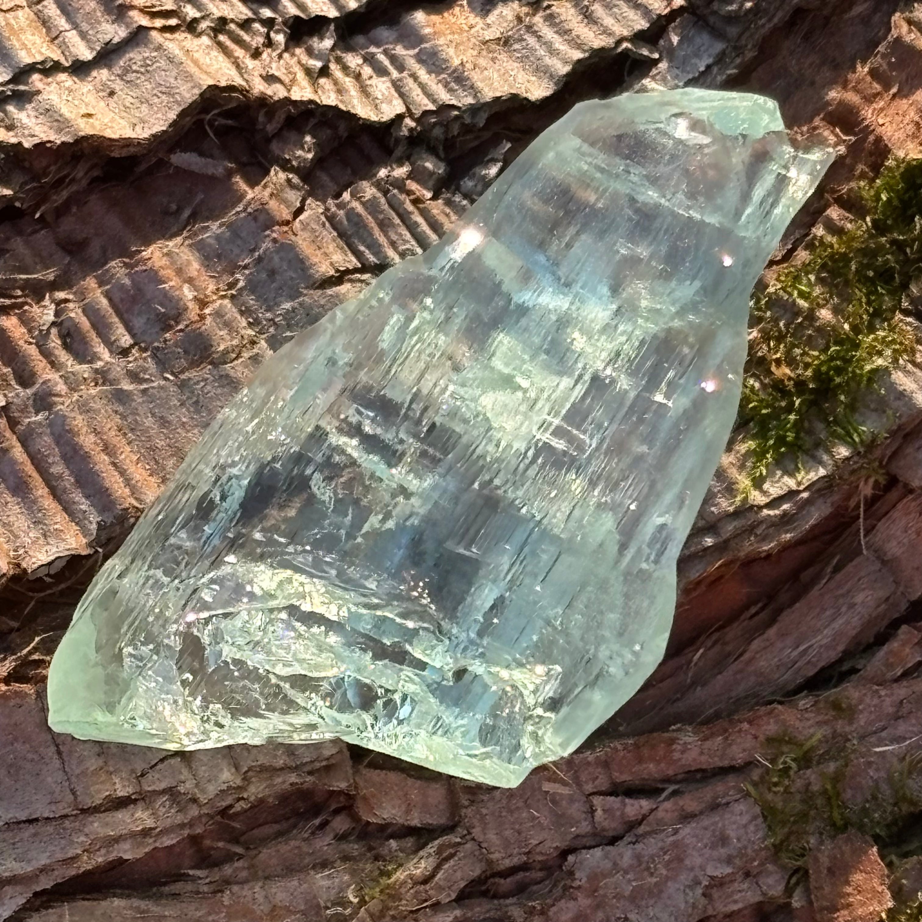 Etched Aquamarine Gem Crystal - 046